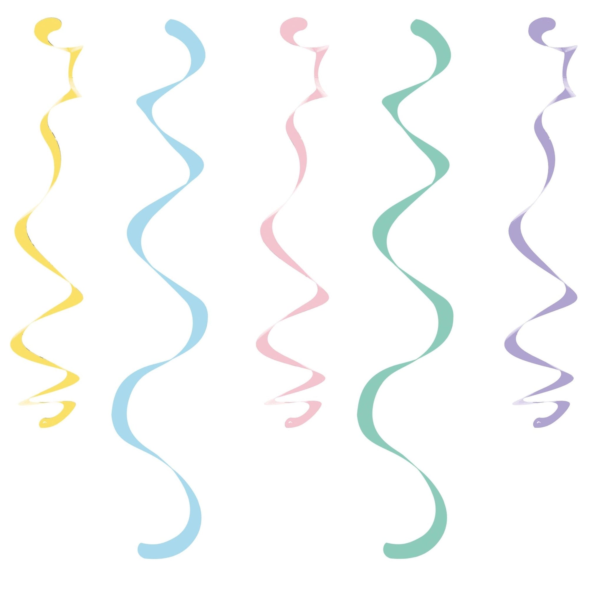 Pastel Rainbow Hanging Swirl Decorations - Stesha Party