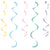 Pastel Rainbow Hanging Swirl Decorations - Stesha Party