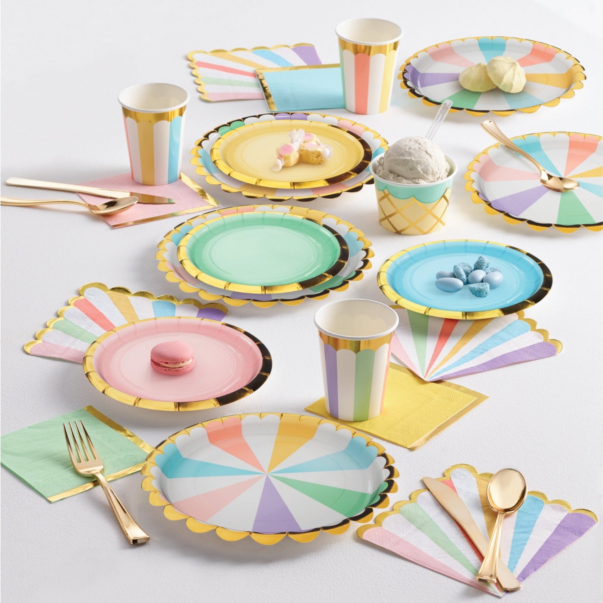 Pastel Rainbow Party Supplies Set - Stesha Party