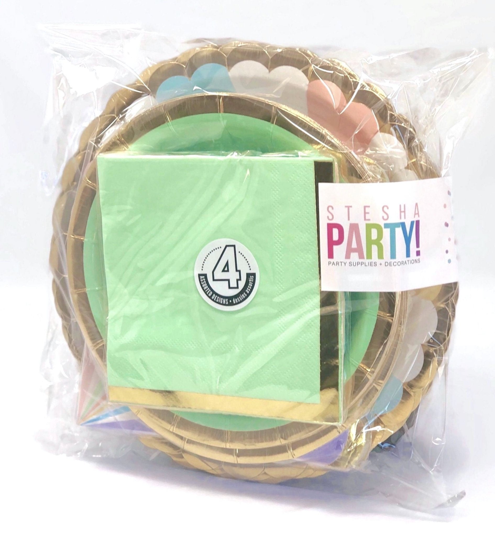 Pastel Rainbow Party Supplies Set - Stesha Party