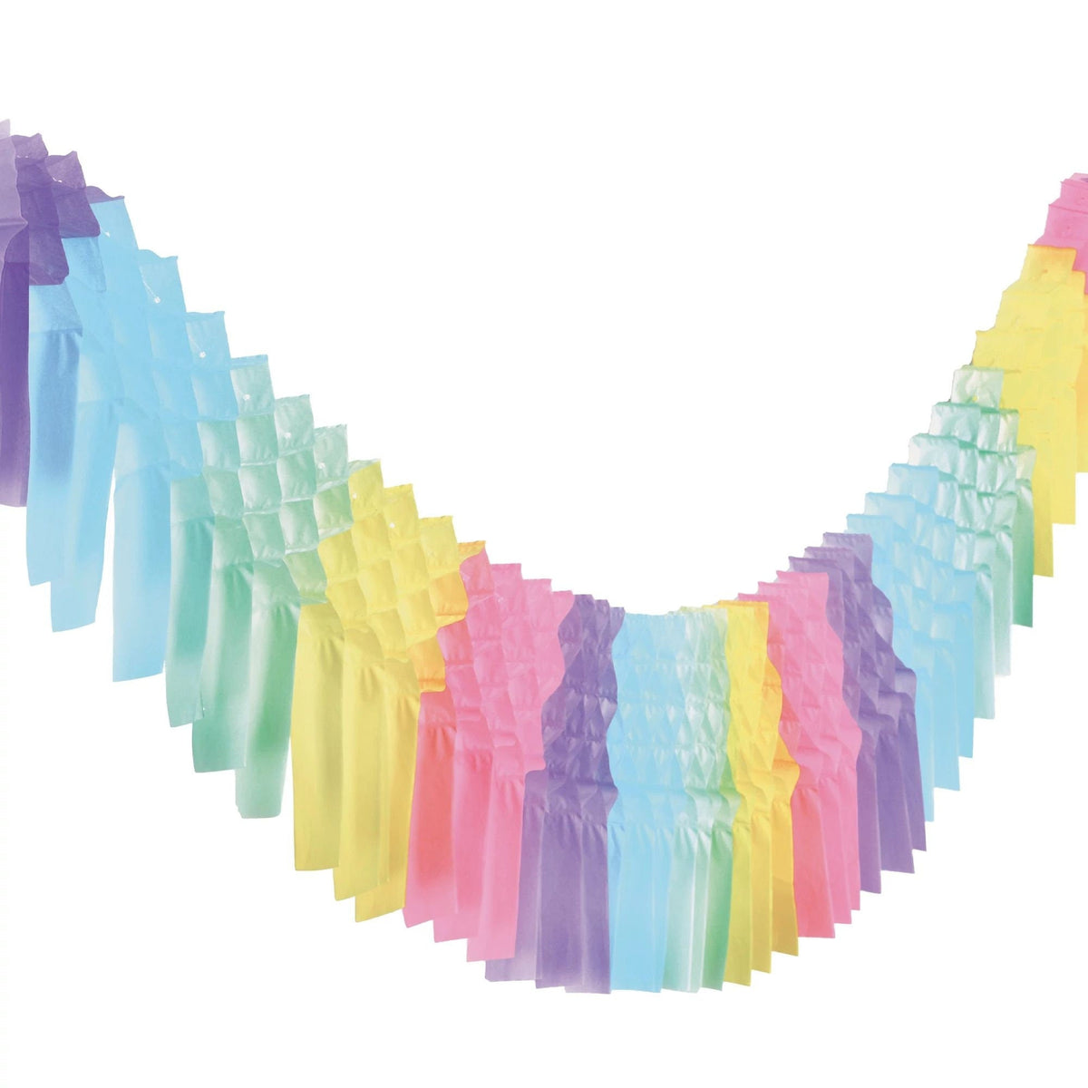 Pastel Rainbow Party Tissue Garland - Stesha Party