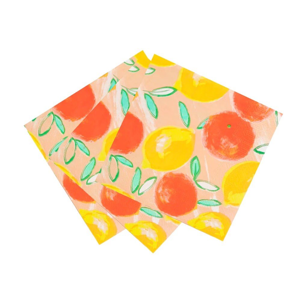 Peach Citrus Party Napkins - Stesha Party