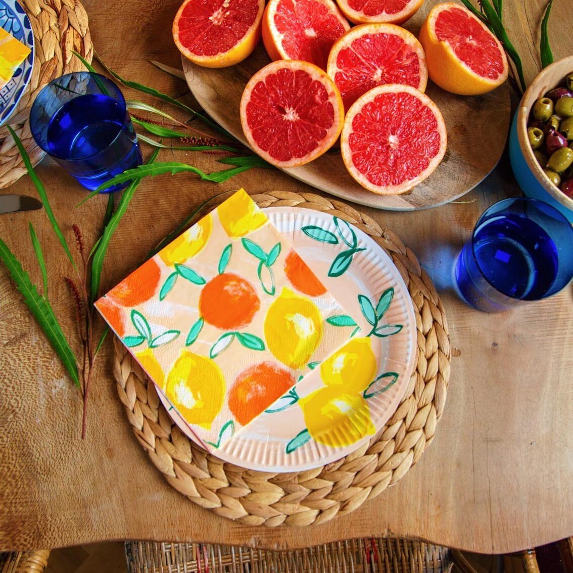 Peach Citrus Party Napkins - Stesha Party