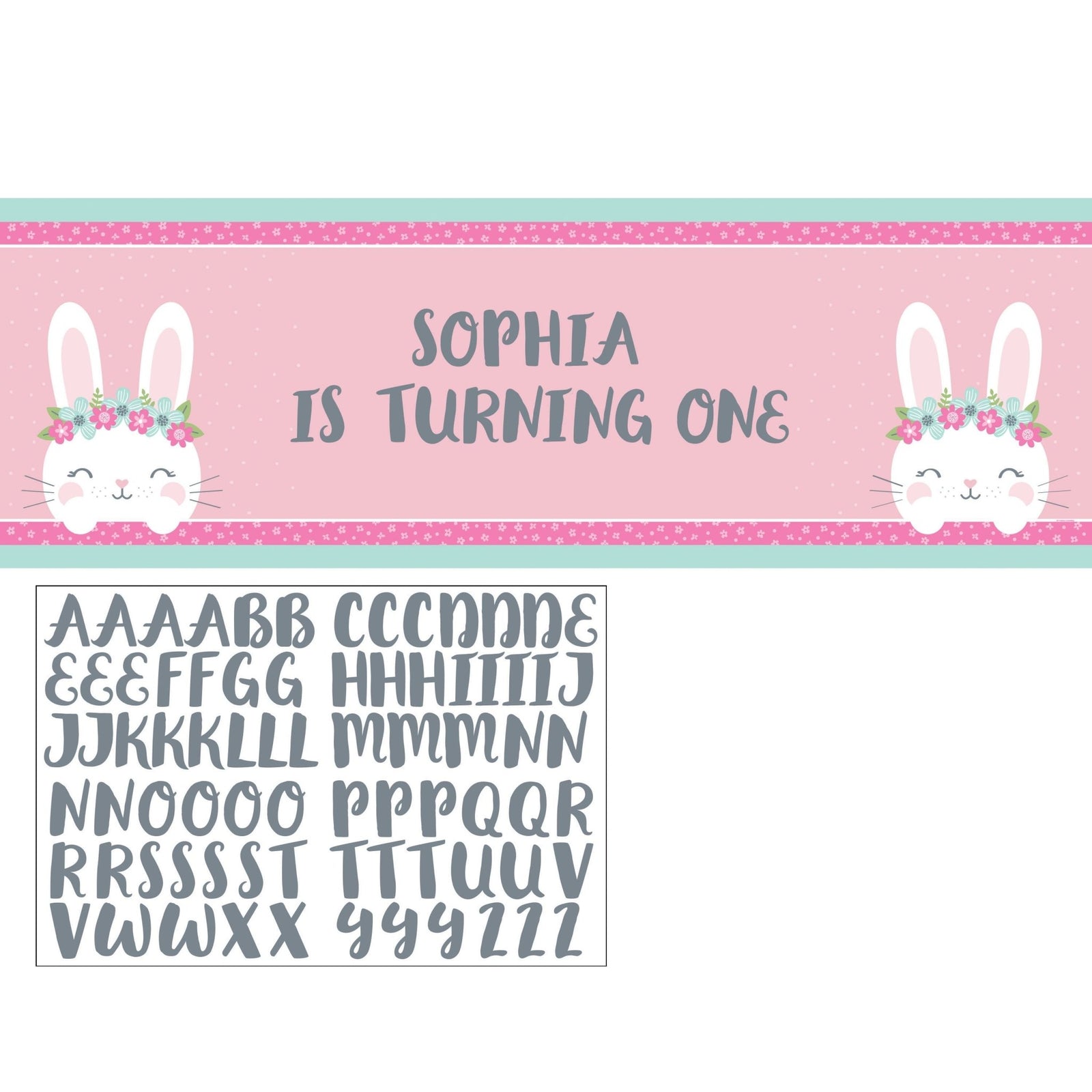 Personalized Bunny Party Banner - Stesha Party