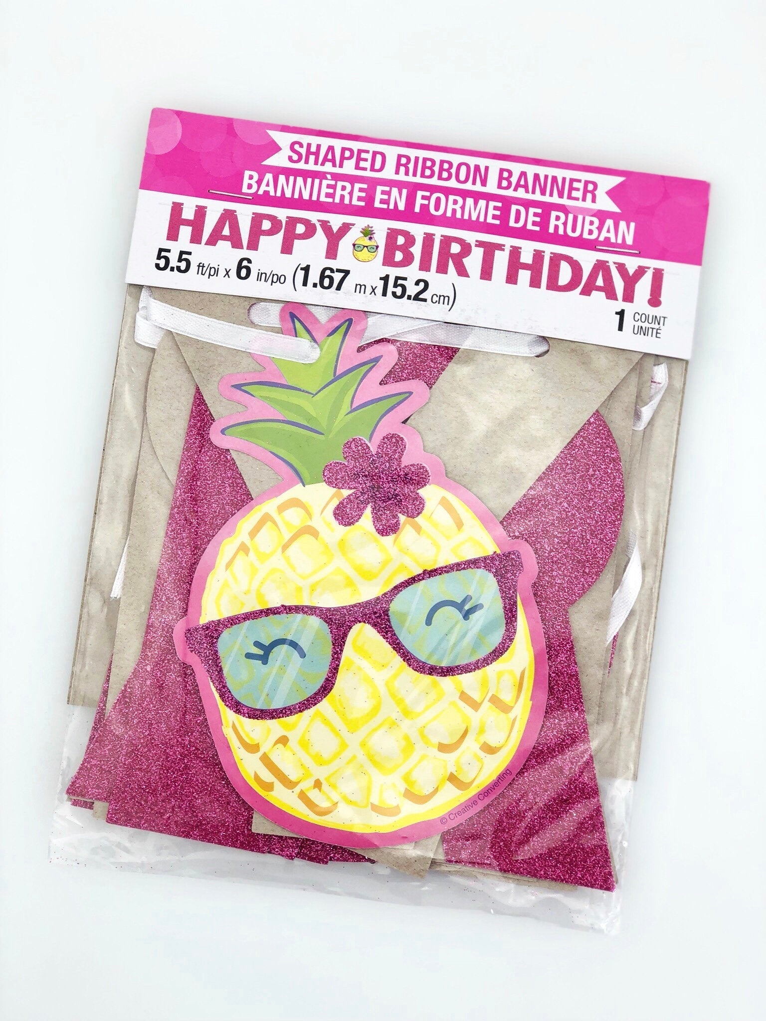 Pineapple "Happy Birthday" Banner - Stesha Party