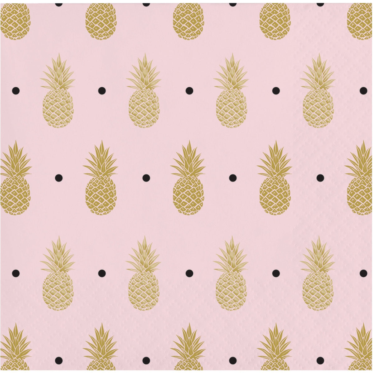 Pineapple Pink &amp; Gold Foil Napkins - Stesha Party