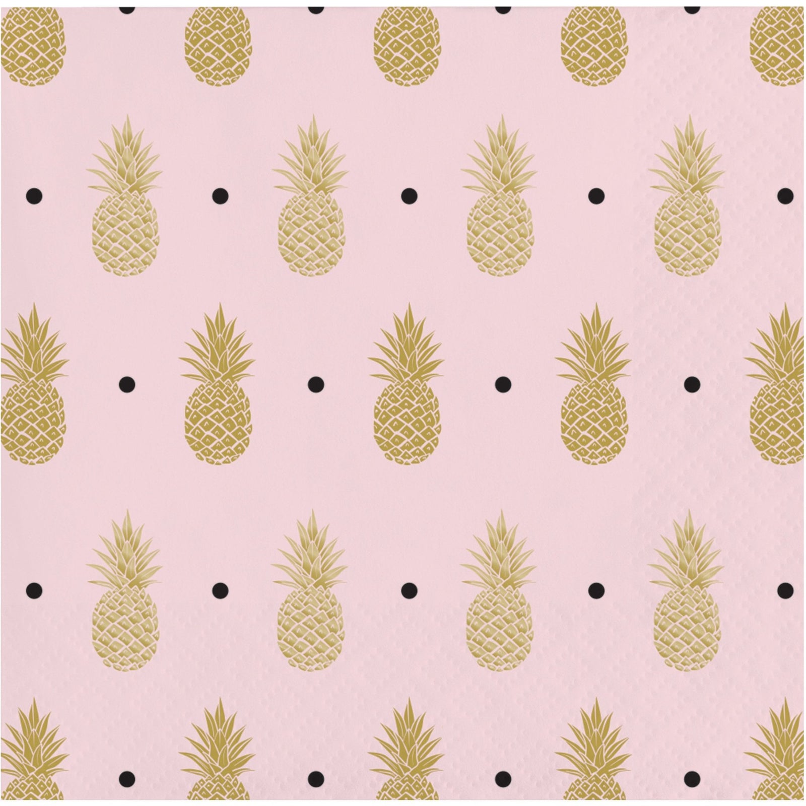 Pineapple Pink & Gold Foil Napkins - Stesha Party