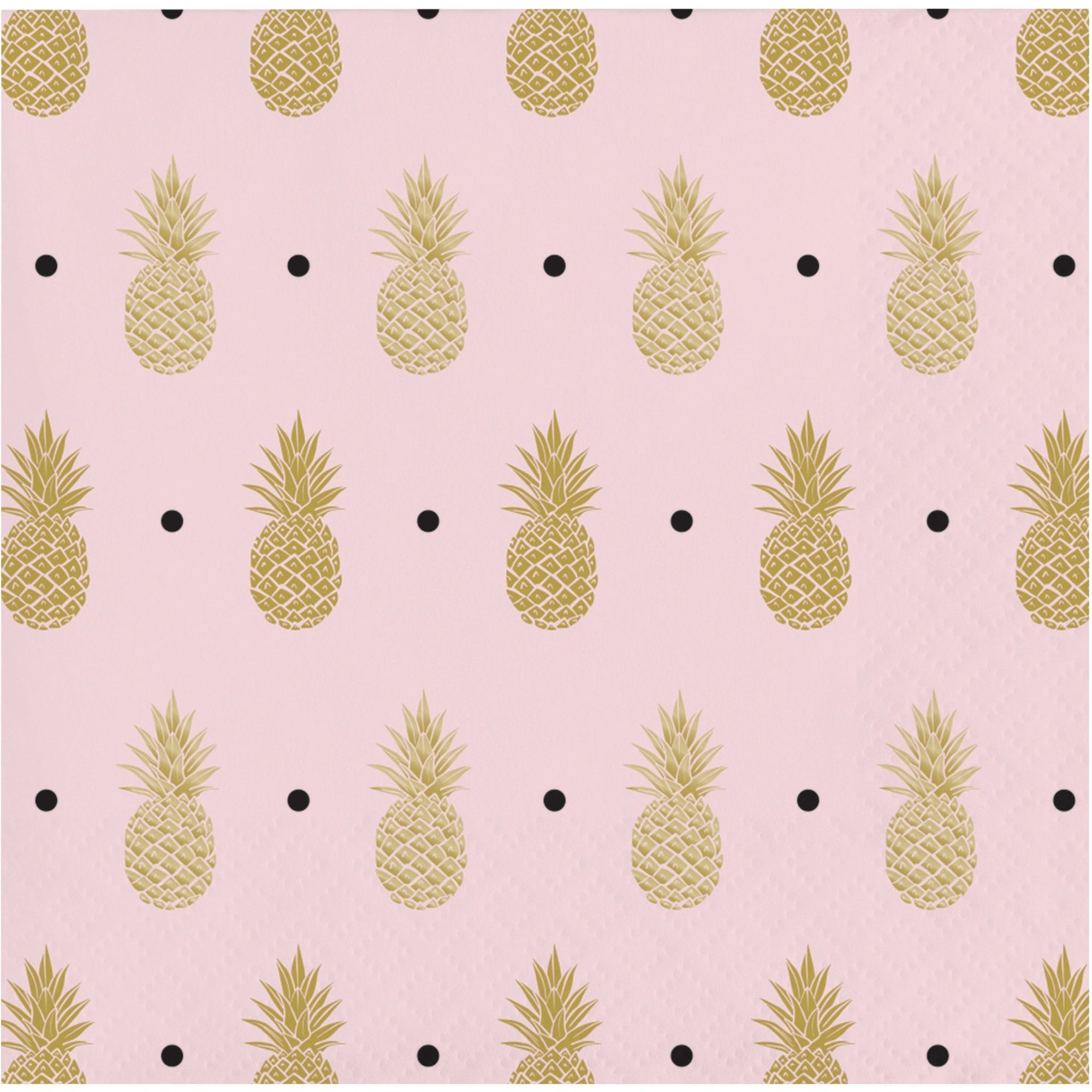 Pineapple Pink & Gold Foil Napkins - Stesha Party