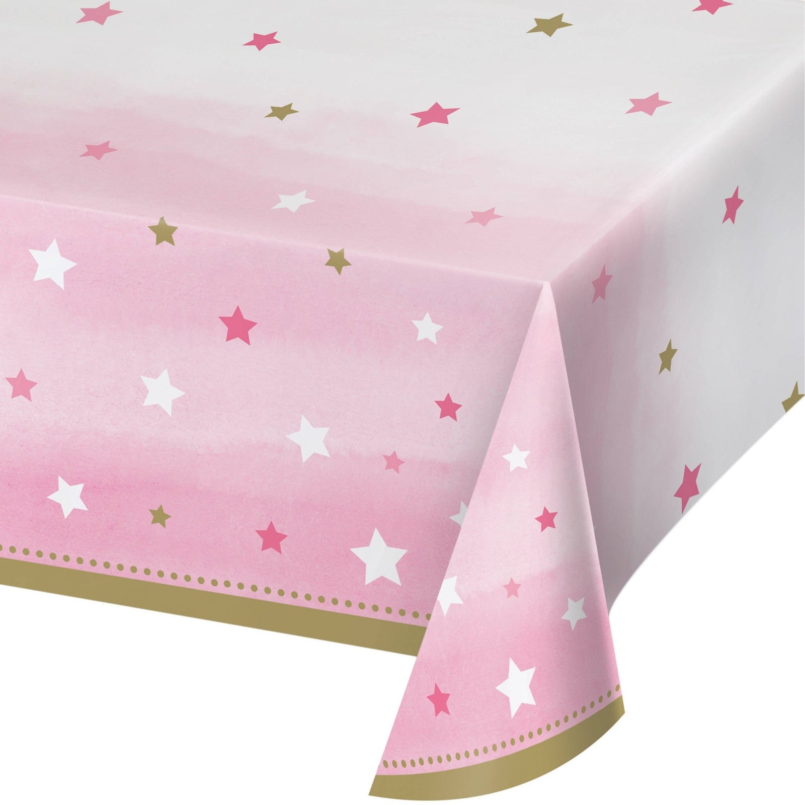 Pink and Gold Star Tablecloth - Stesha Party