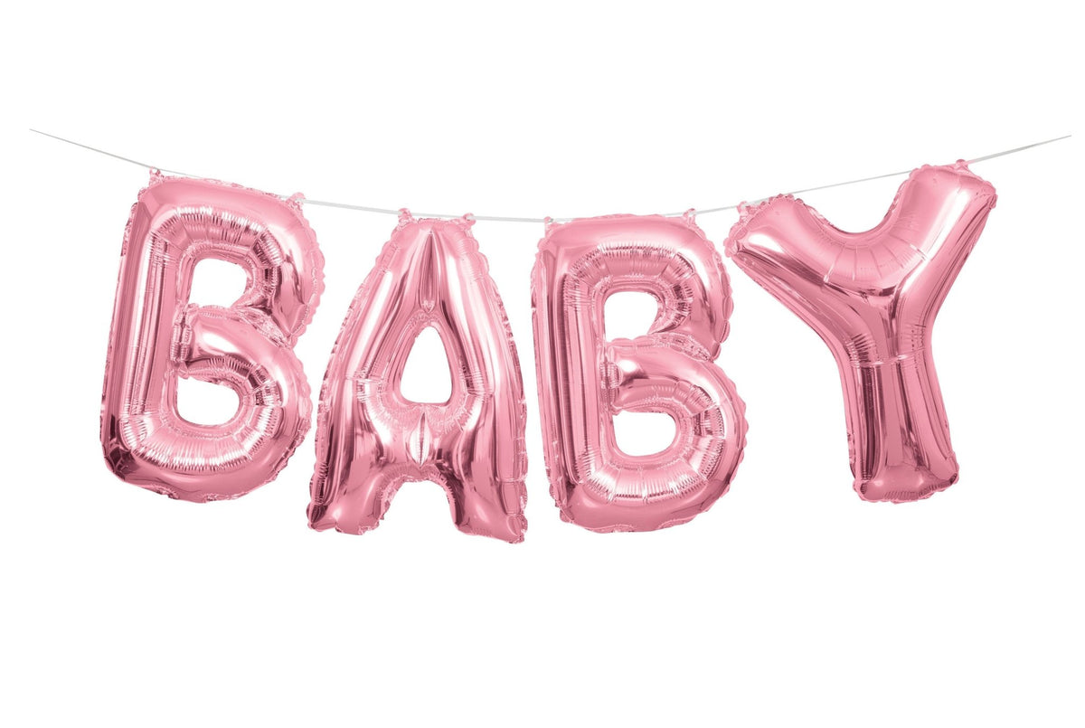 Pink &quot;Baby&quot; Balloon Banner Kit - Stesha Party