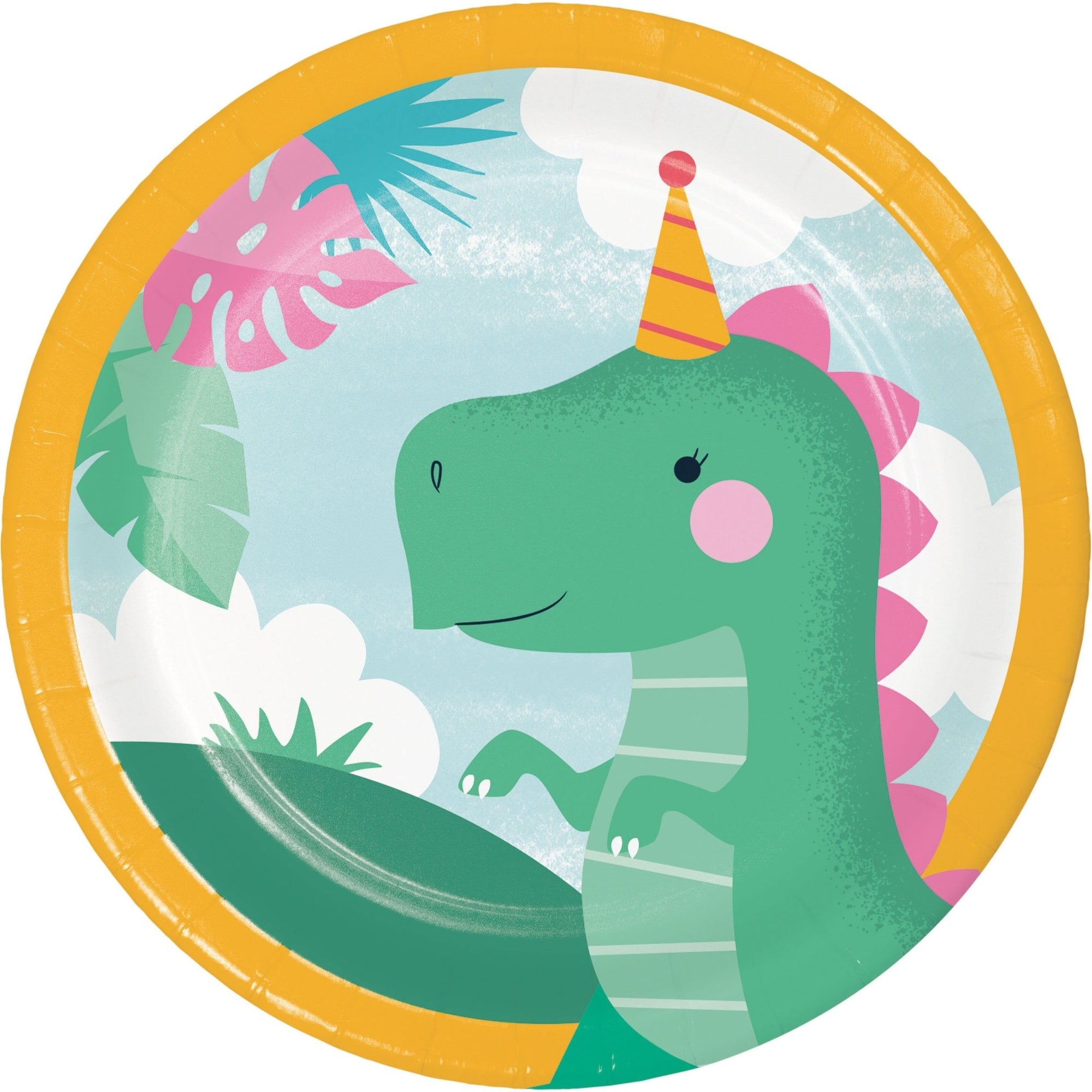 Pink Dinosaur Cake Plates - Stesha Party