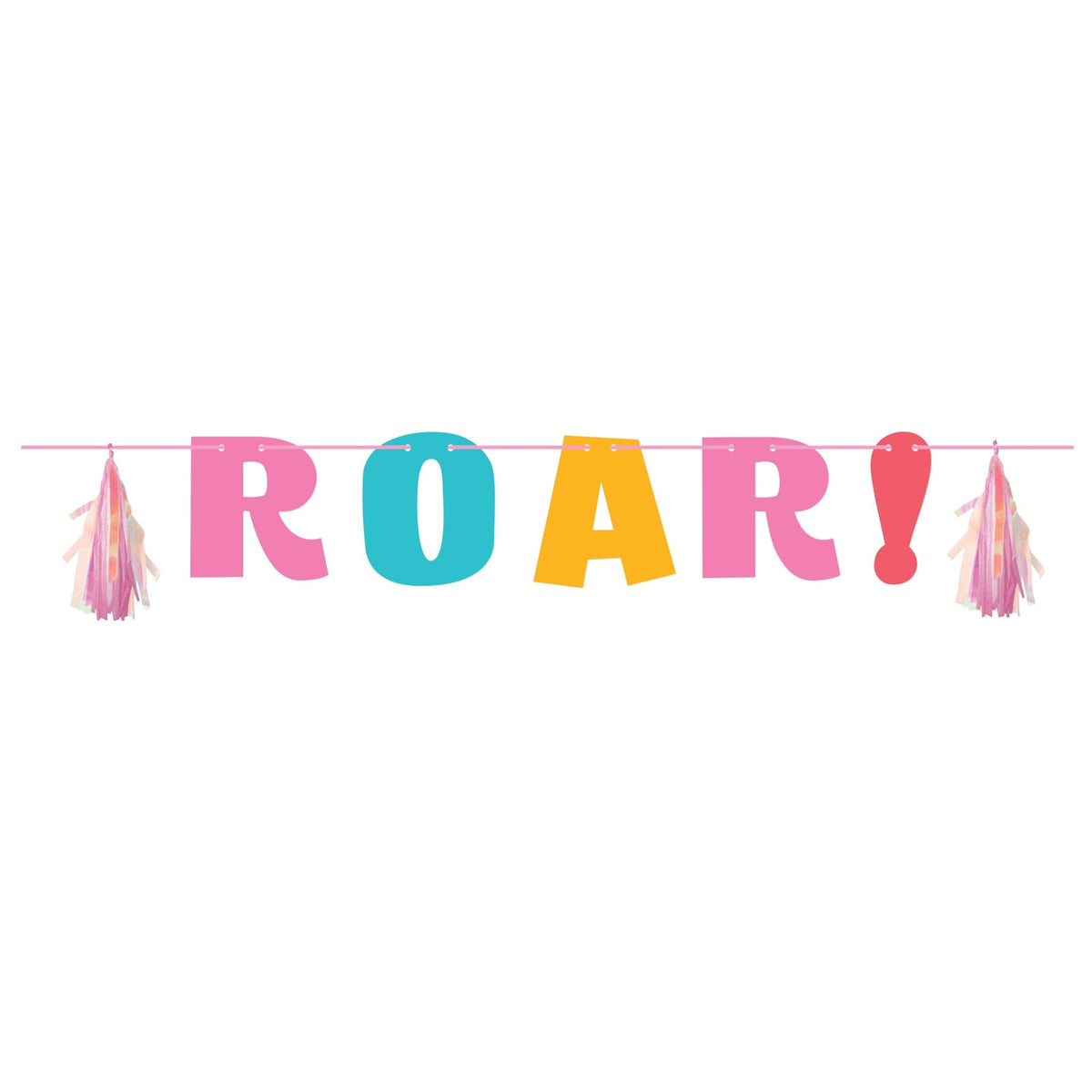 Pink Dinosaur &quot;Roar&quot; Party Banner - Stesha Party