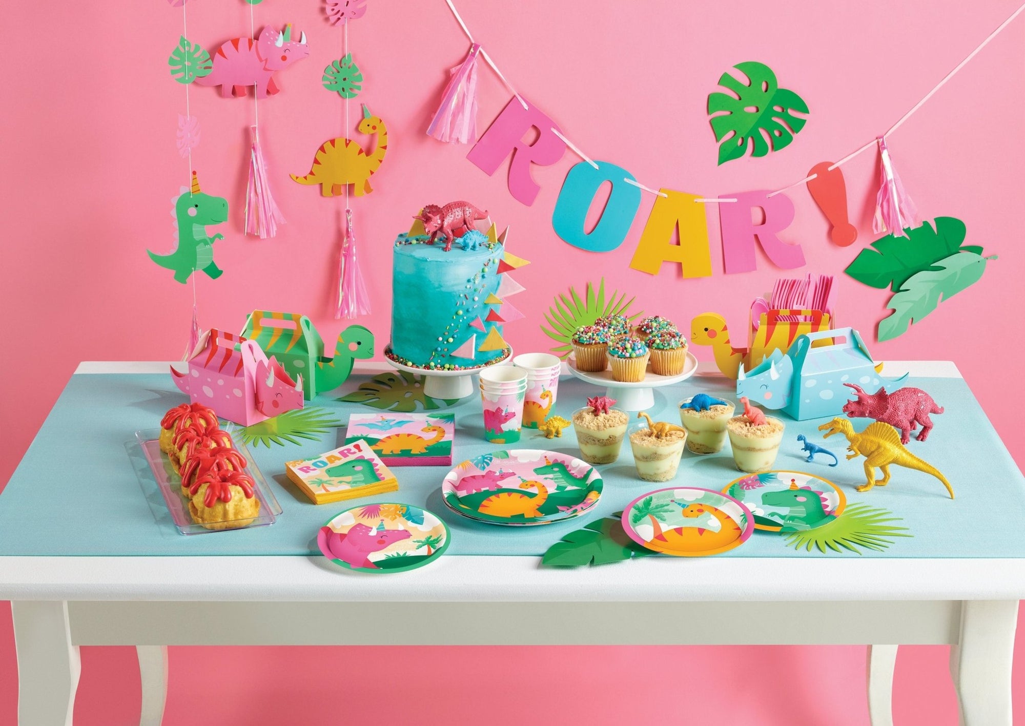 Pink Dinosaur Supplies Party Pack - Stesha Party