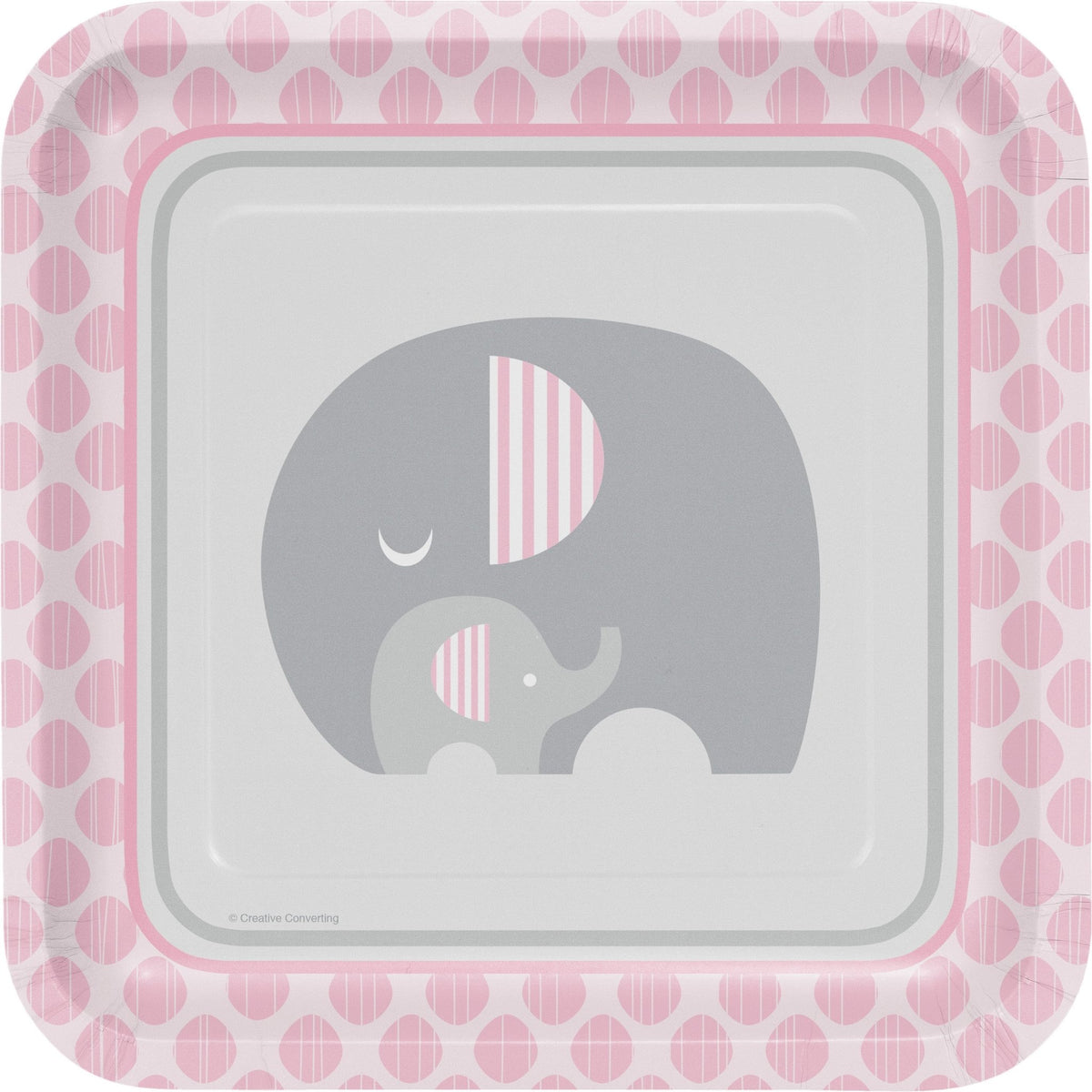 Pink Elephant Party Paper Plates - Stesha Party