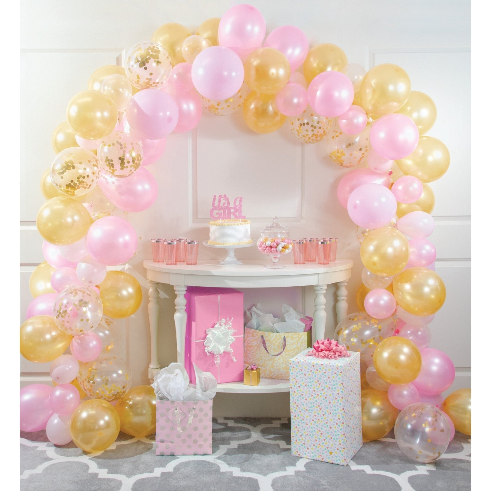 Pink & Gold Balloon Arch Kit - Stesha Party