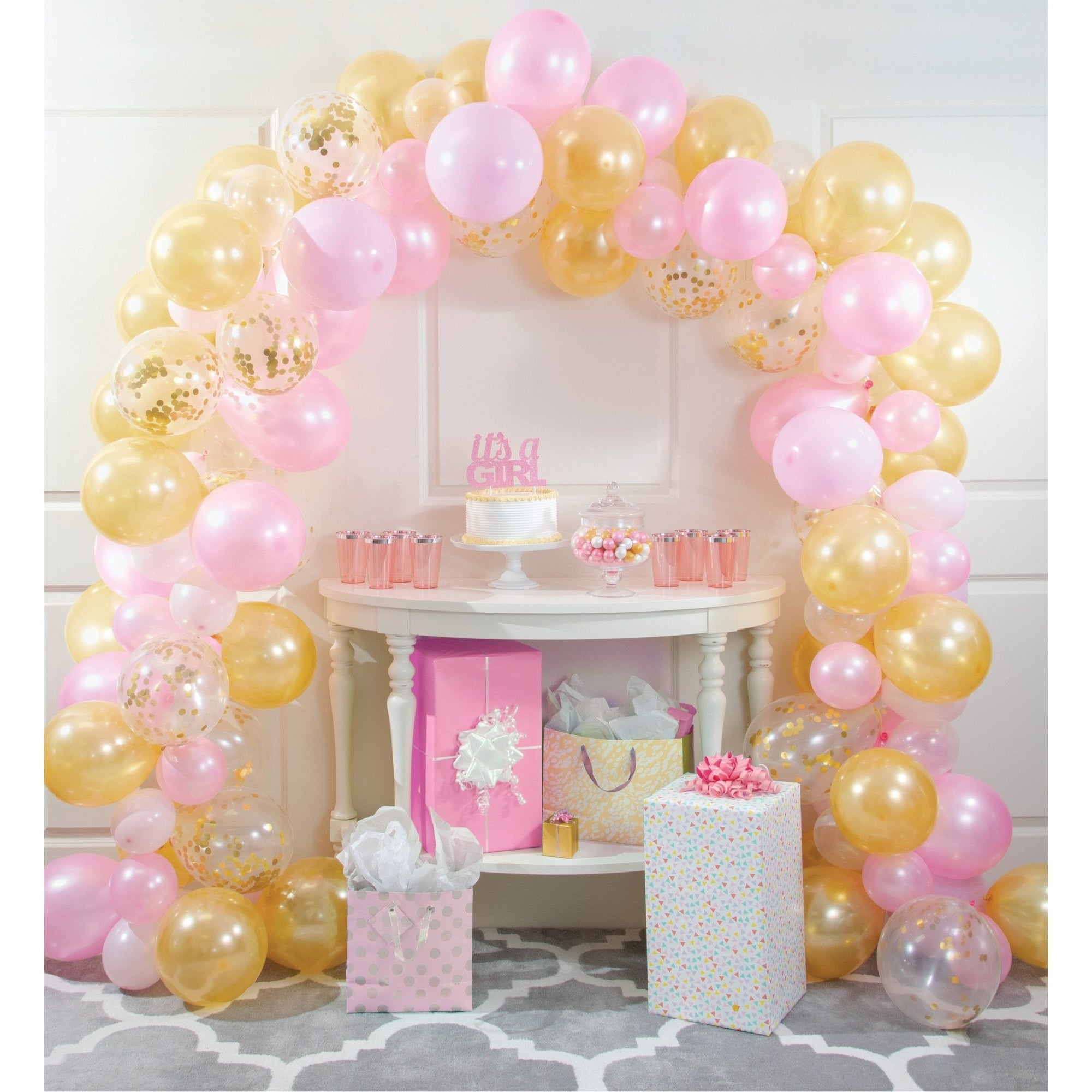 Pink & Gold Balloon Arch Kit - Stesha Party