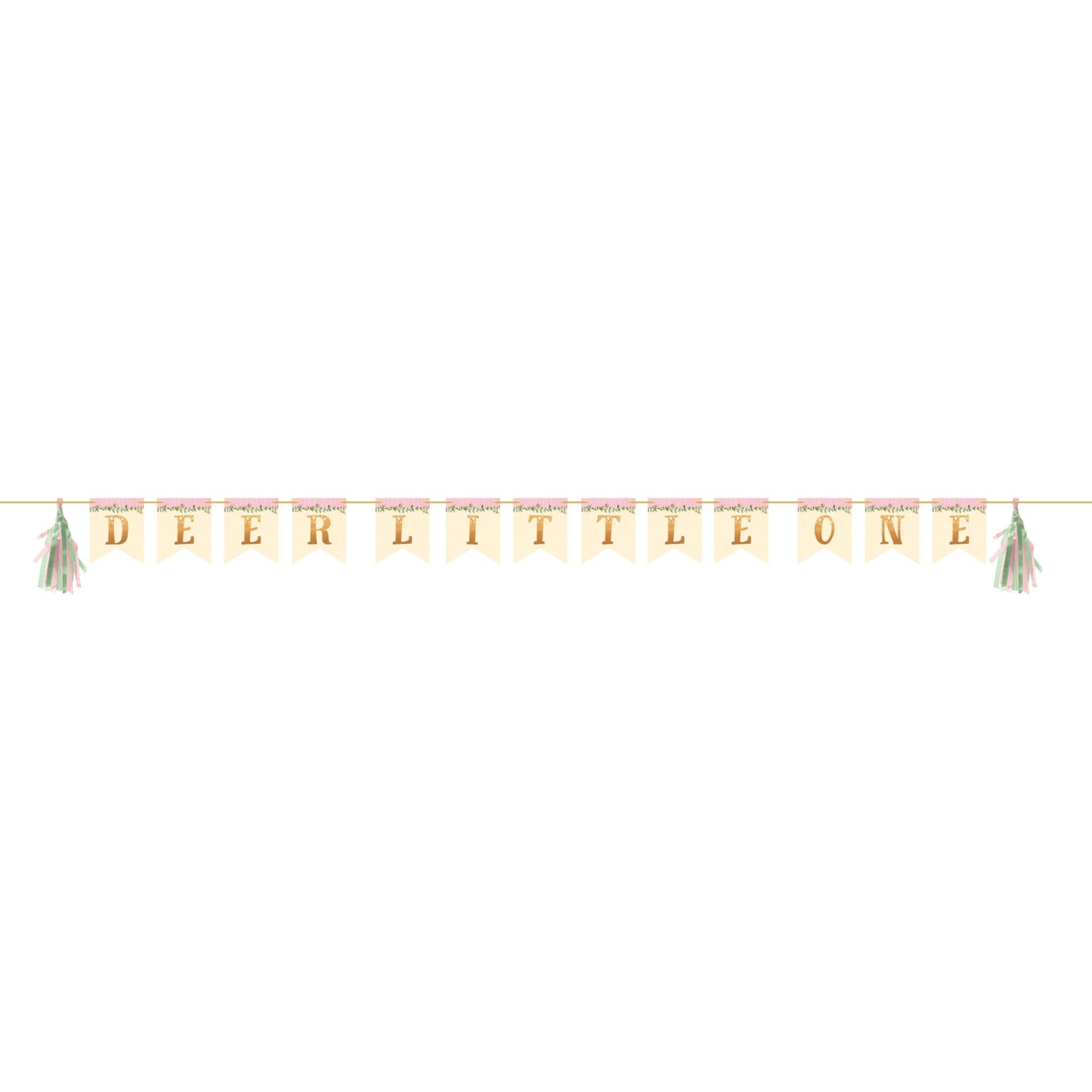 Pink & Gold "Deer Little One" Party Banner - Stesha Party