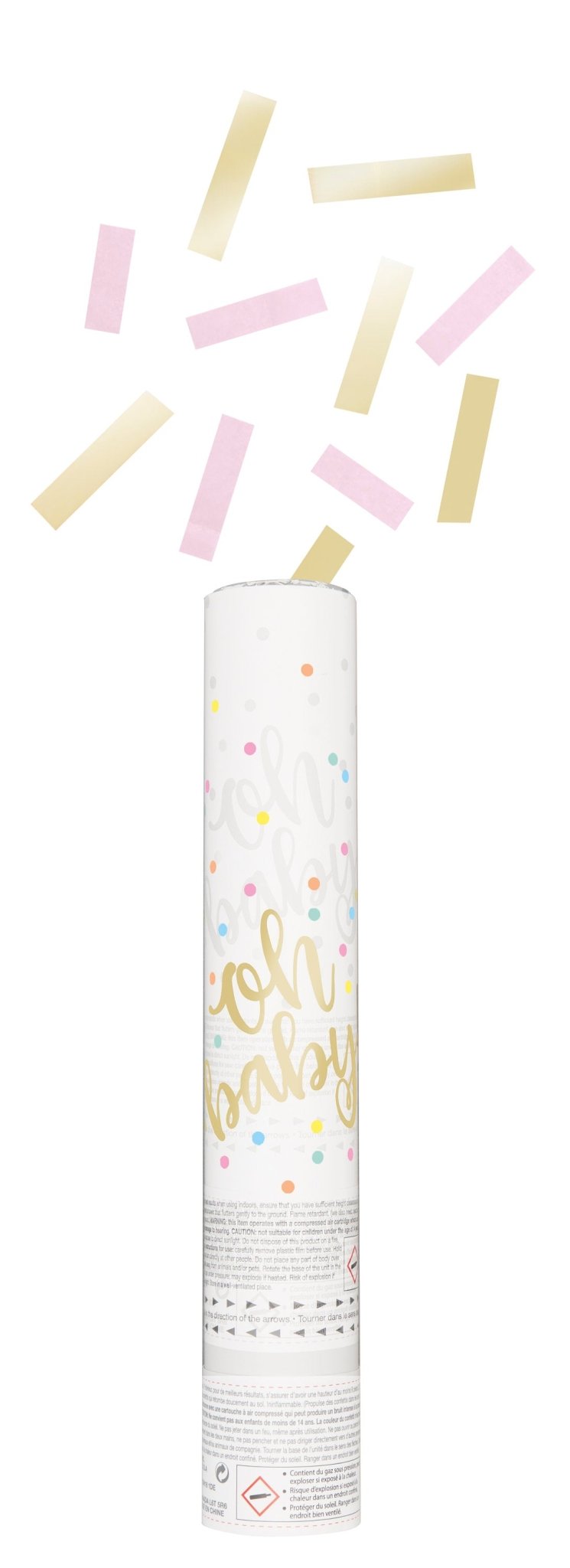 Pink &amp; Gold Gender Reveal Confetti Cannon - Stesha Party