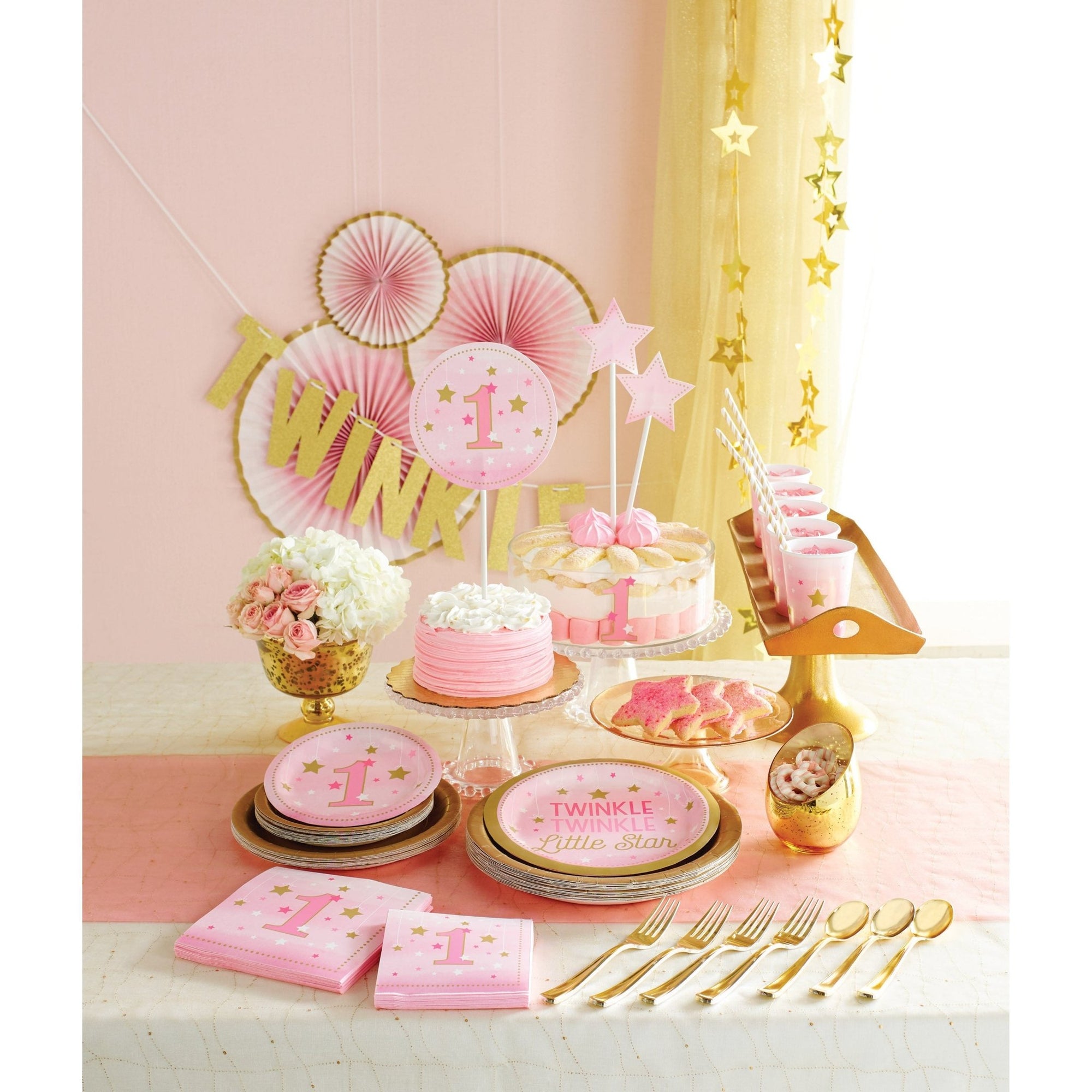 Pink & Gold "Twinkle Twinkle Little Star" Balloon - Stesha Party