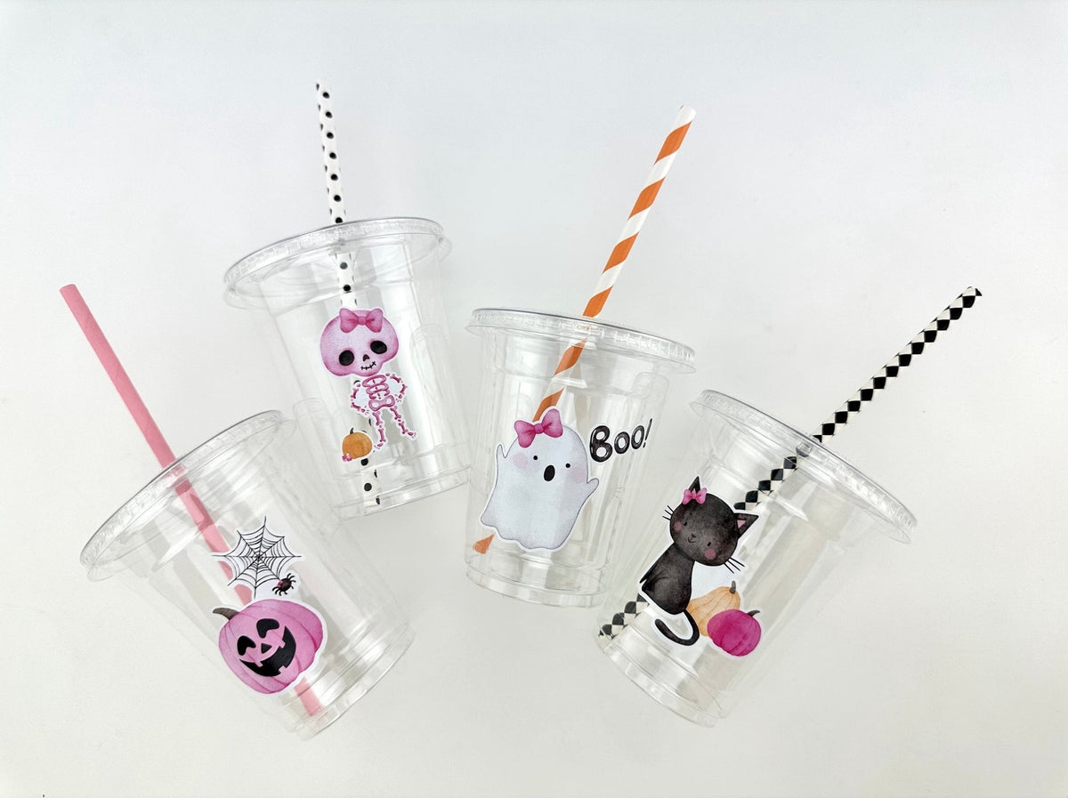 Pink Halloween Party Cups 12ct - Stesha Party