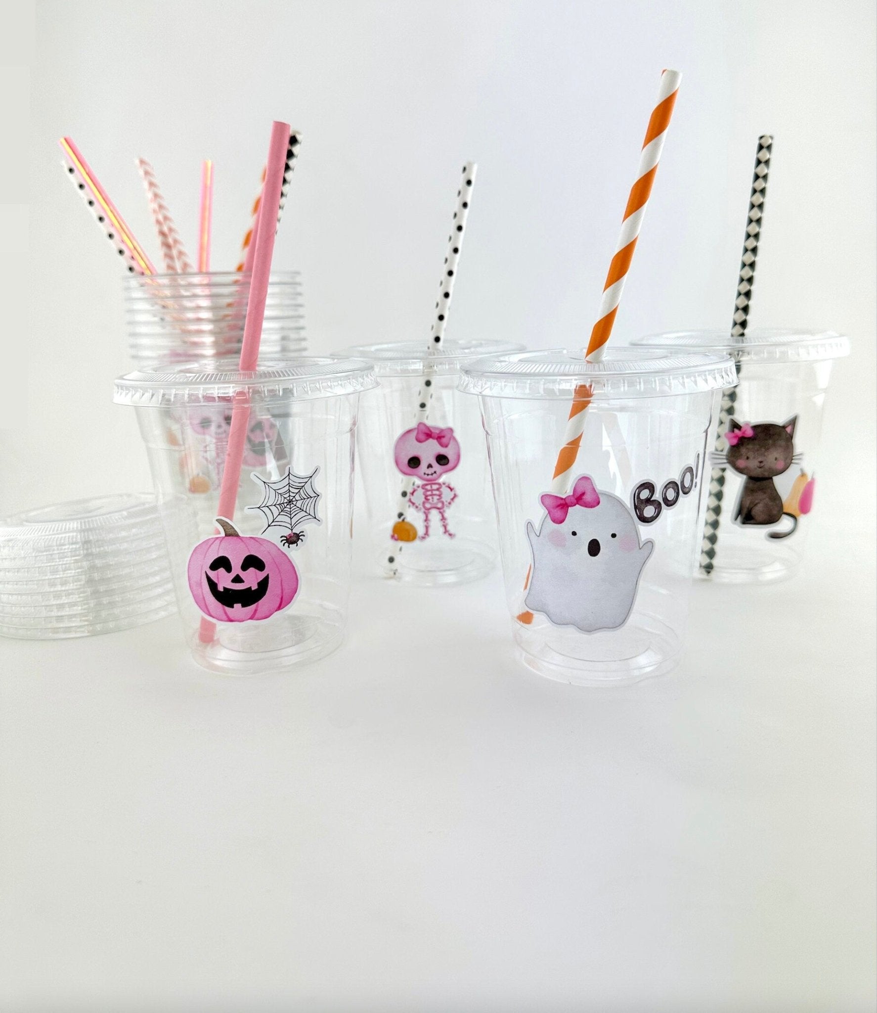 Pink Halloween Party Cups 12ct - Stesha Party