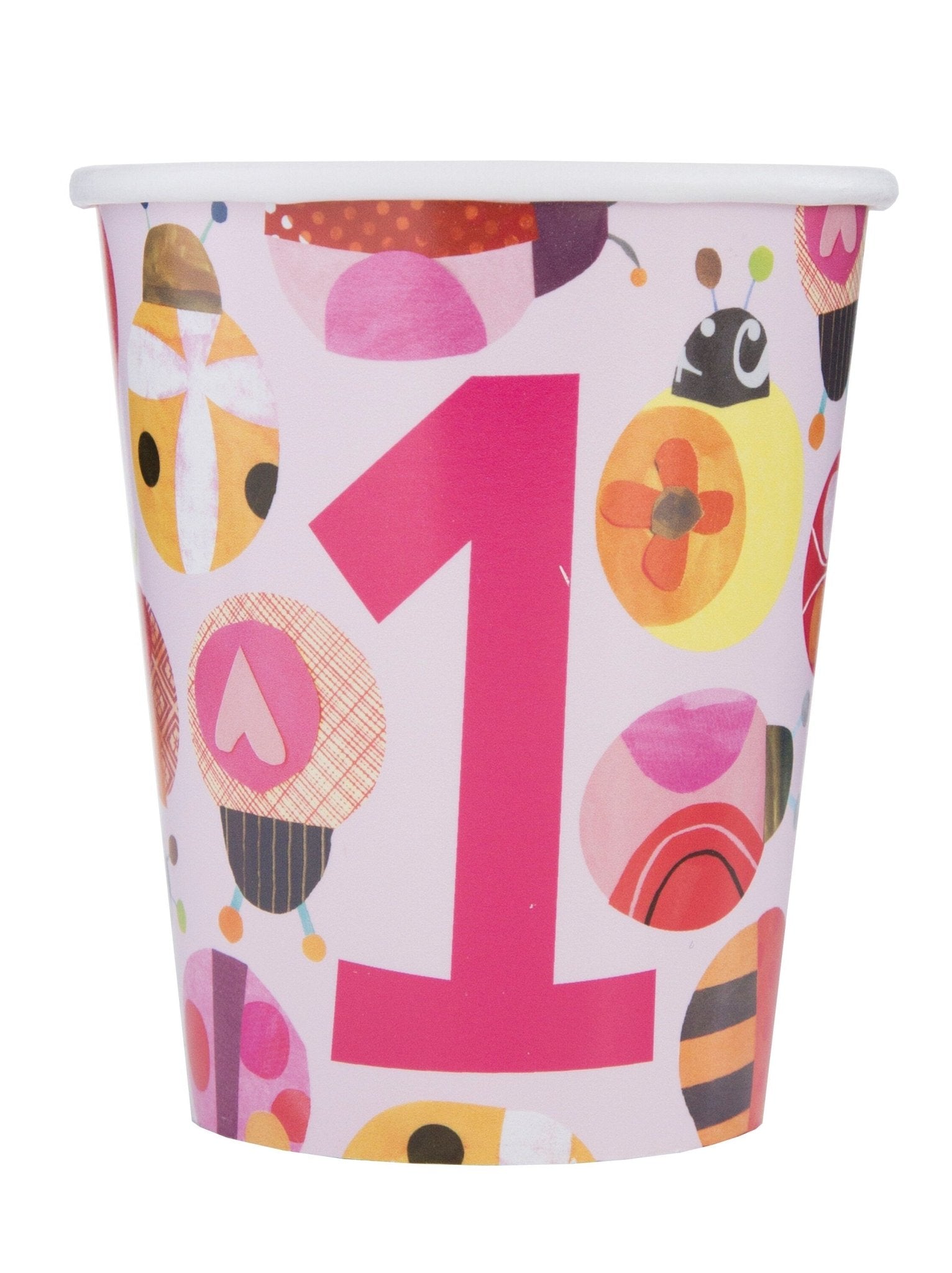 Pink Ladybug 1st Birthday Cups - Stesha Party