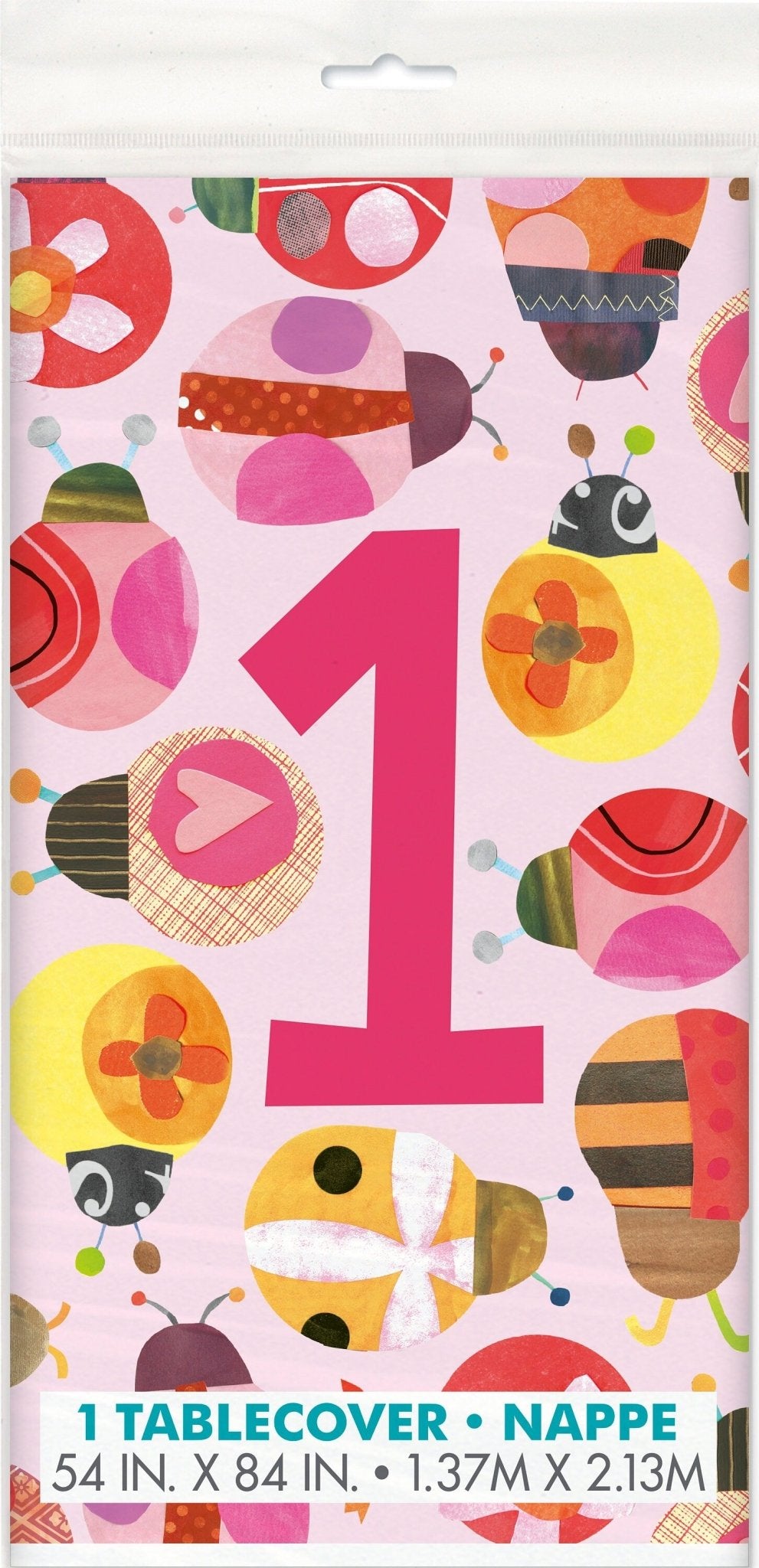 Pink Ladybug 1st Birthday Tablecloth - Stesha Party