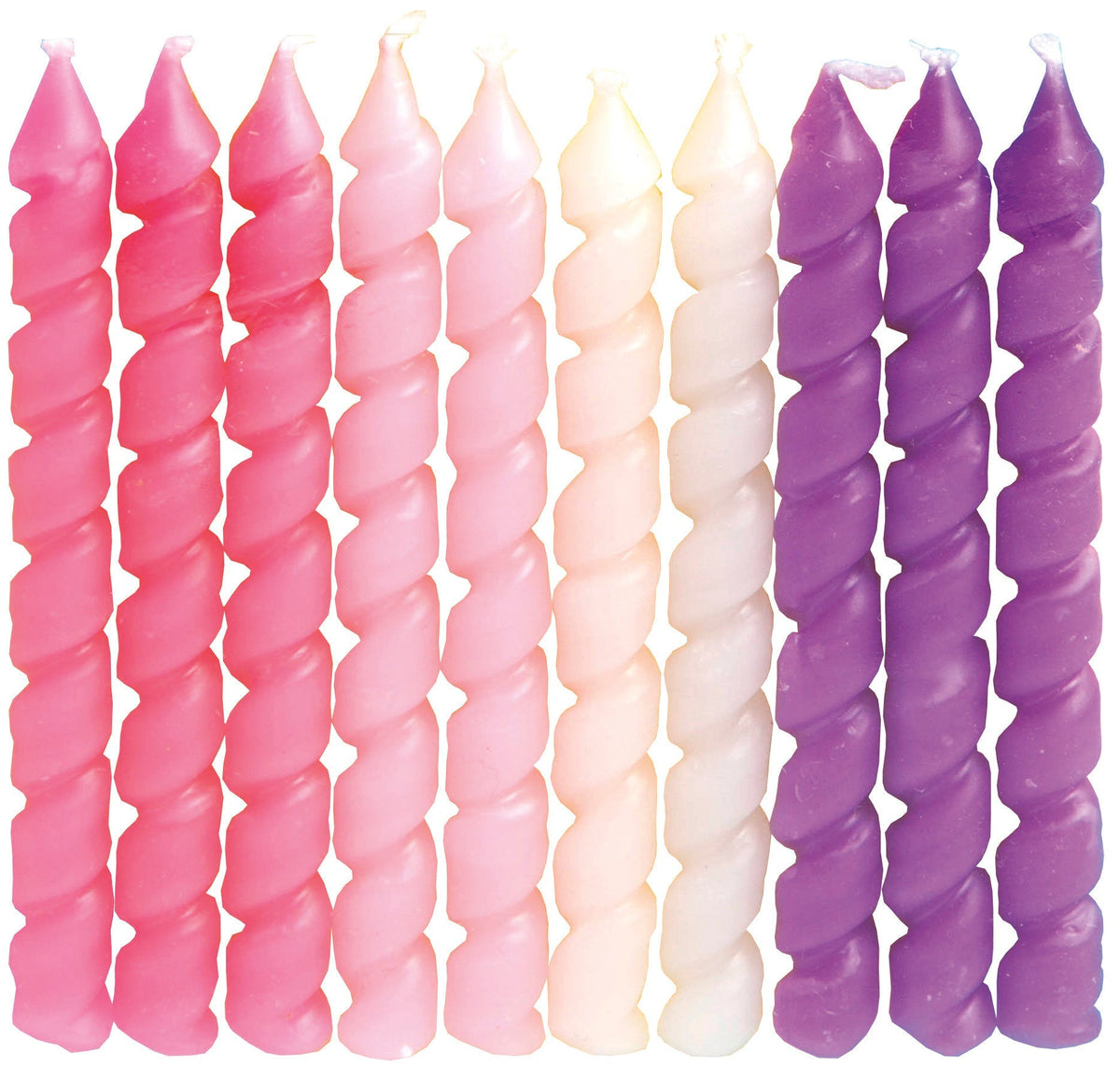 Pink, Purple &amp; White Spiral Party Candles - Stesha Party