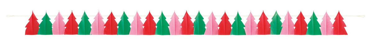 Pink, Red &amp; Green Christmas Tree Banner - Stesha Party