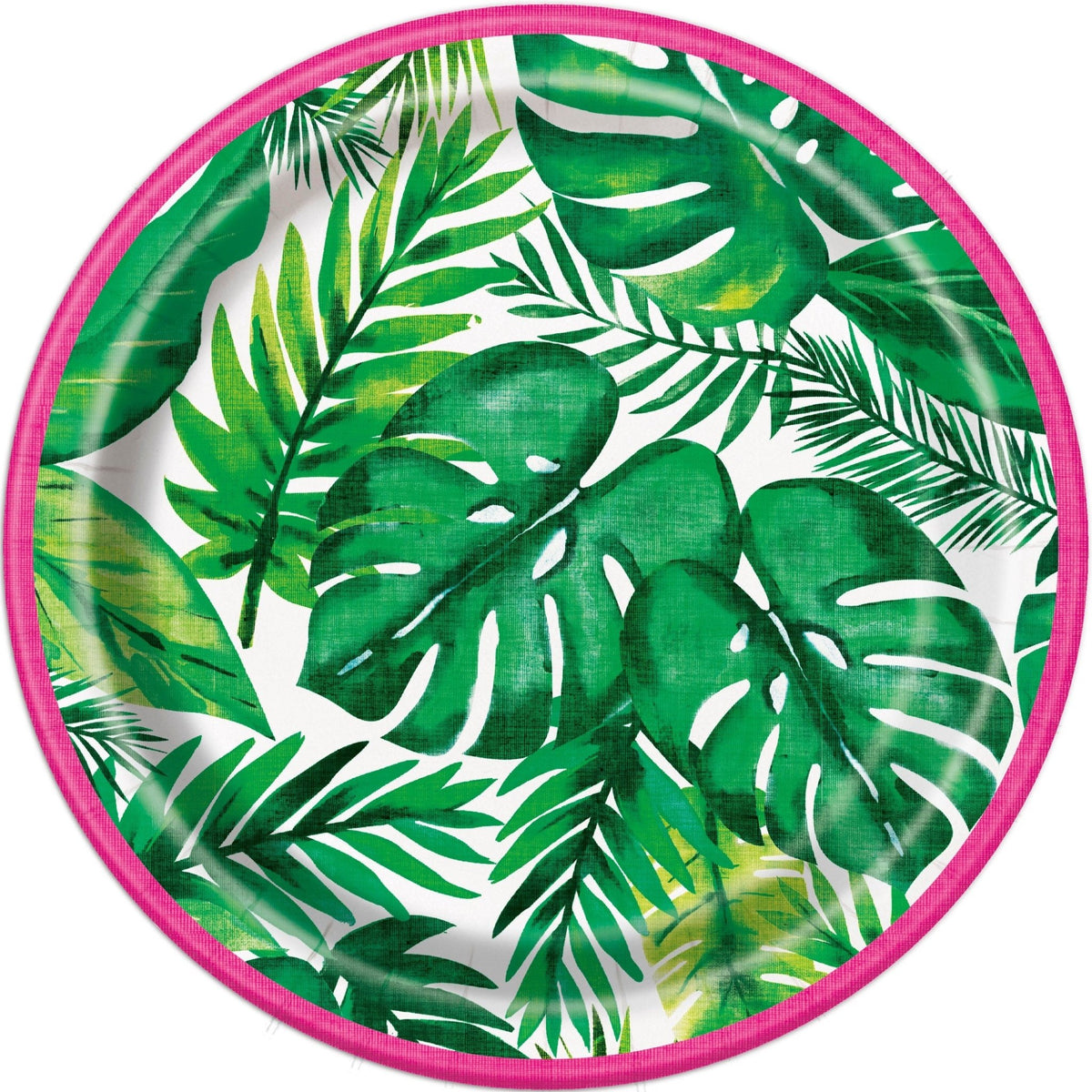 Pink Tropical Leaf Party Cake Plates - Stesha Party