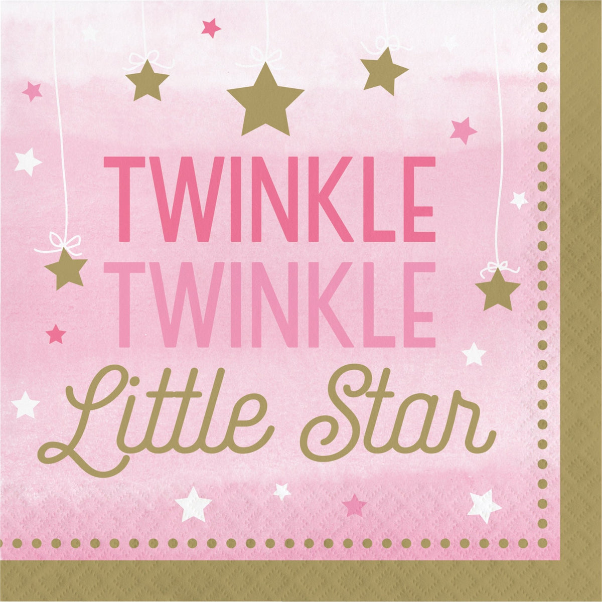 Pink &quot;Twinkle Twinkle Little Star&quot; Paper Napkins - Stesha Party