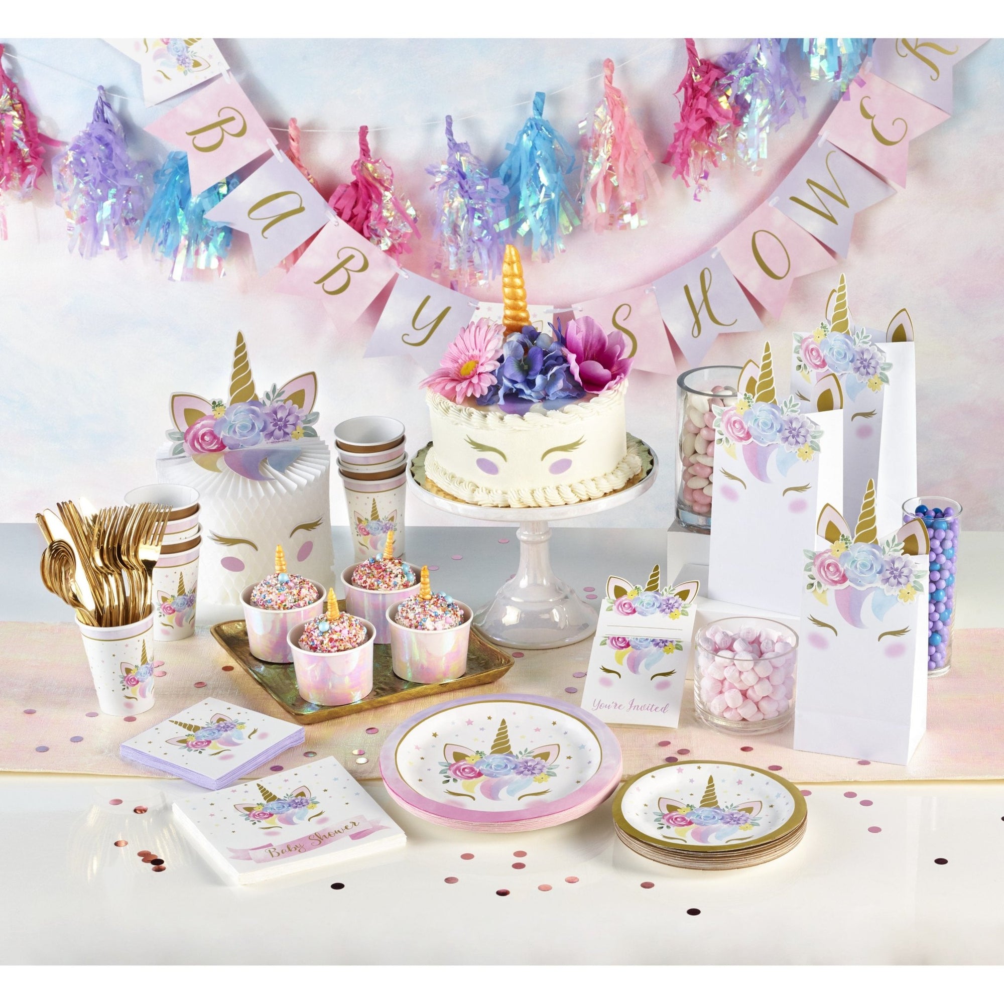 Pink Unicorn Tablecloth - Stesha Party