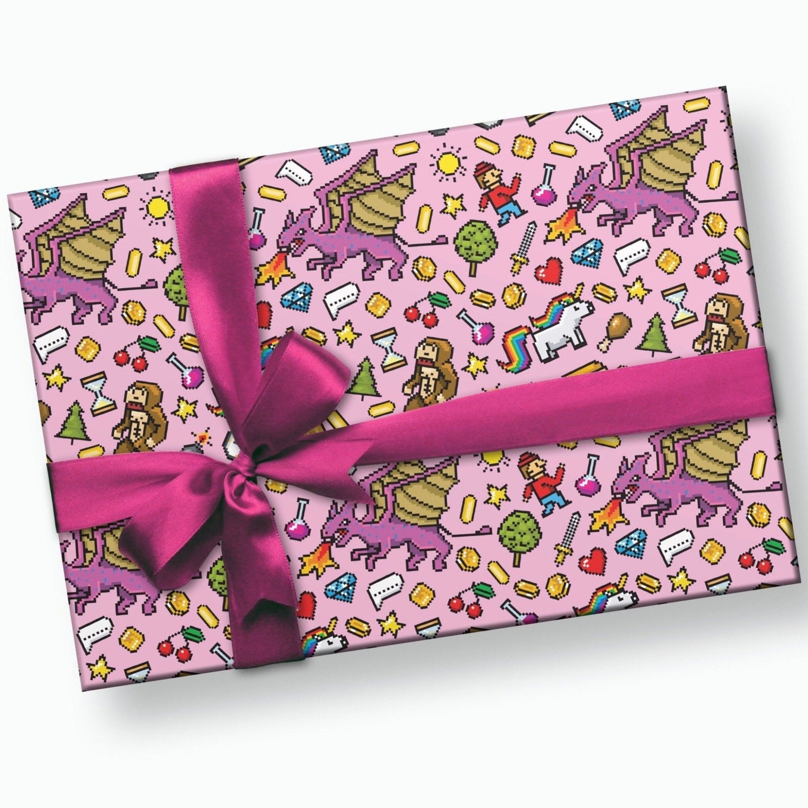 Pink Video Gamer Gift Wrap - Stesha Party