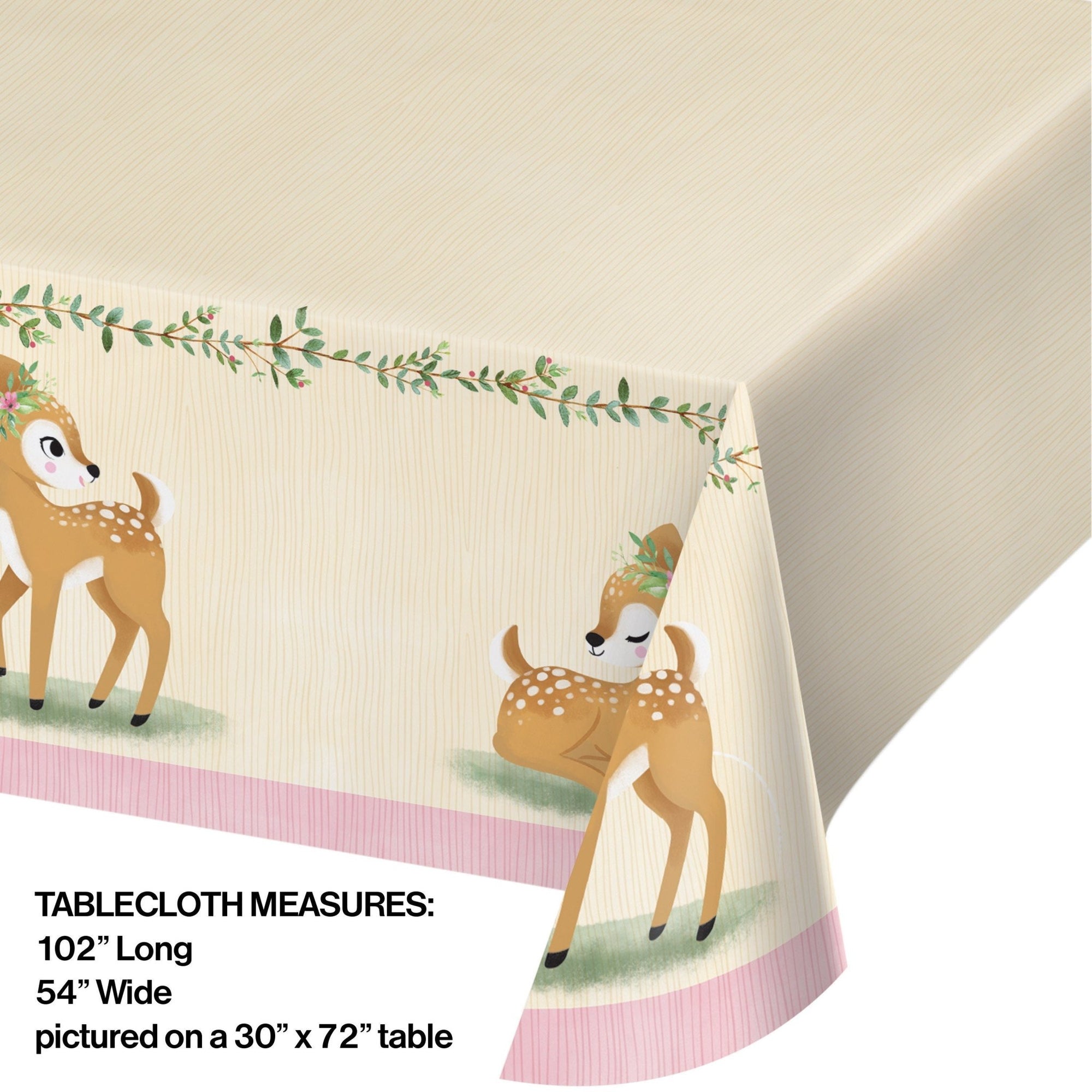 Pink Woodland Party Tablecloth - Stesha Party