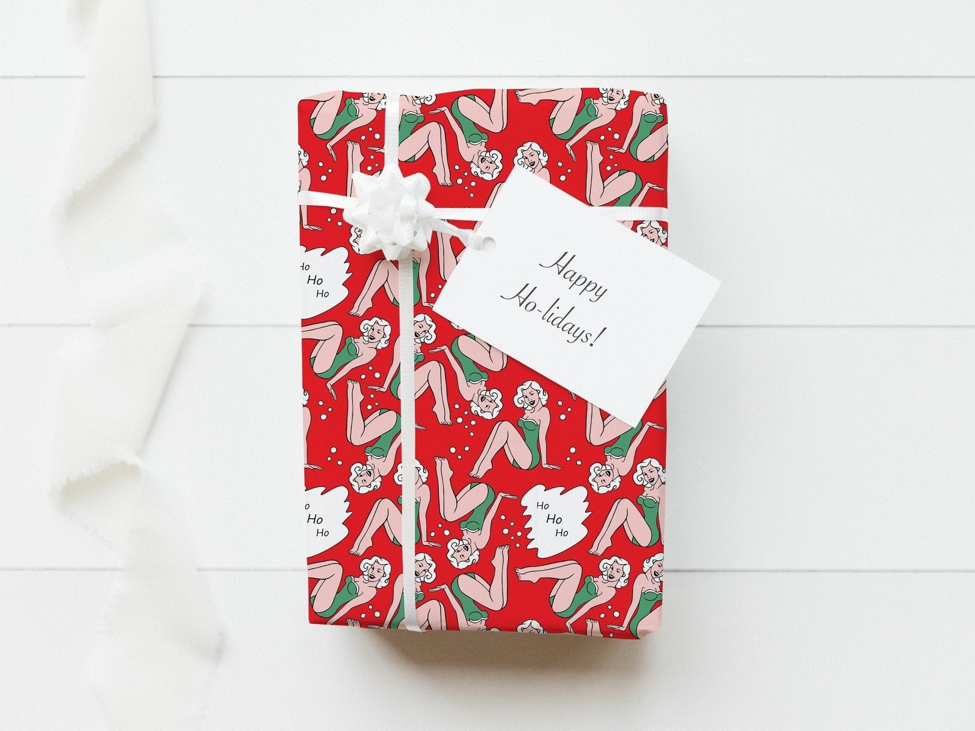 Pinup Girl Holiday Wrapping Paper - Stesha Party