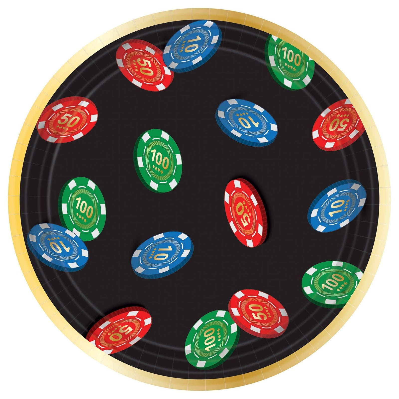 Poker Chip Casino Party Plates - Stesha Party