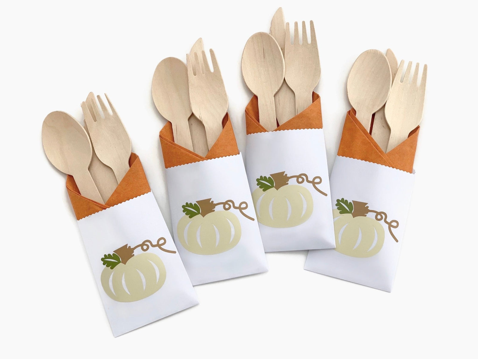 Pumpkin Themed Party Cutlery Bag Set - Stesha Party