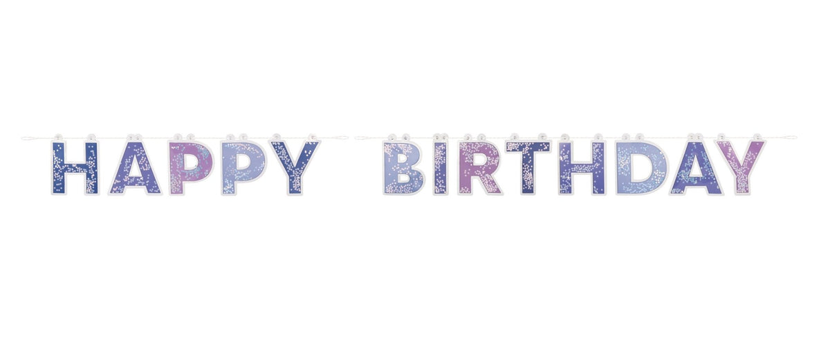 Purple &amp; Pink Galaxy Star Birthday Banner - Stesha Party