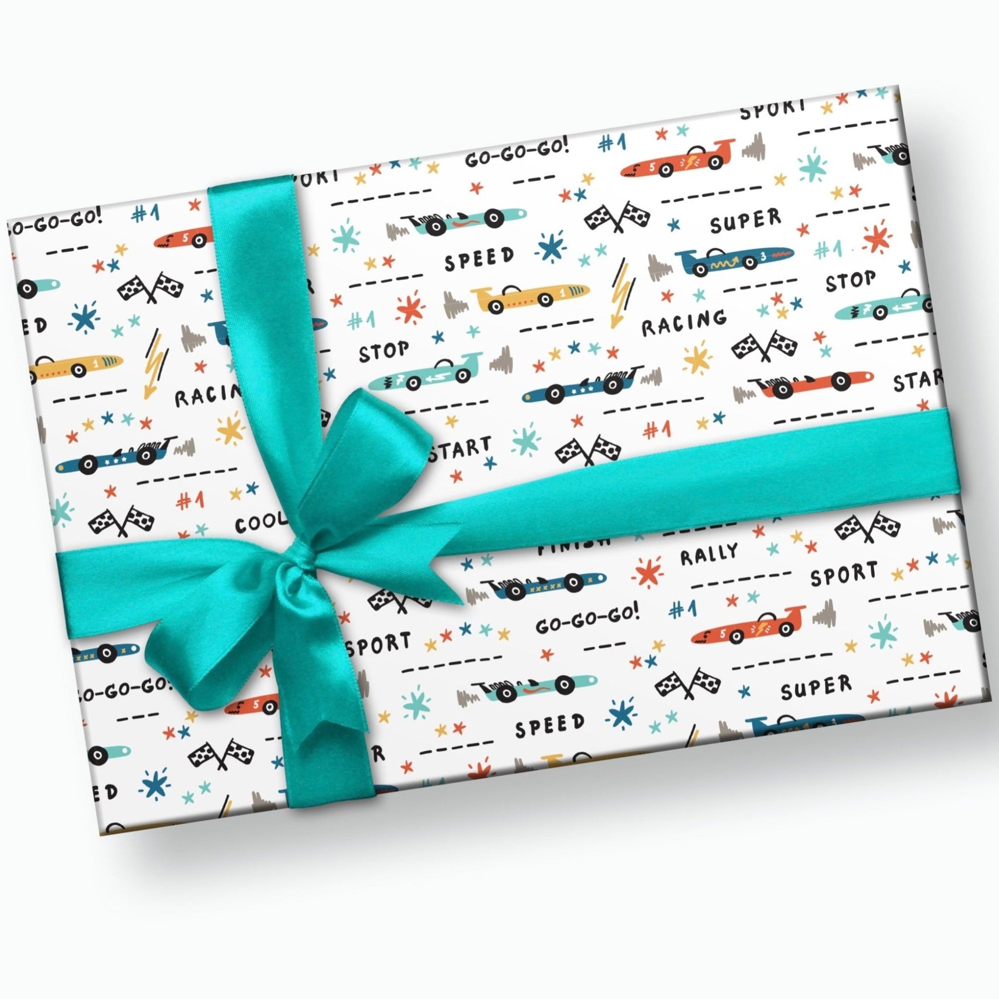 Race Car Gift Wrap - Stesha Party