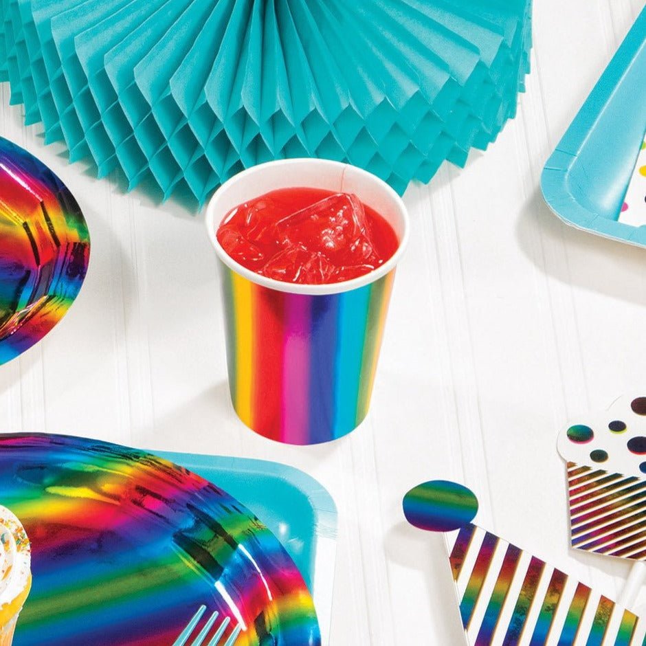 Rainbow Foil Paper Cups - Stesha Party