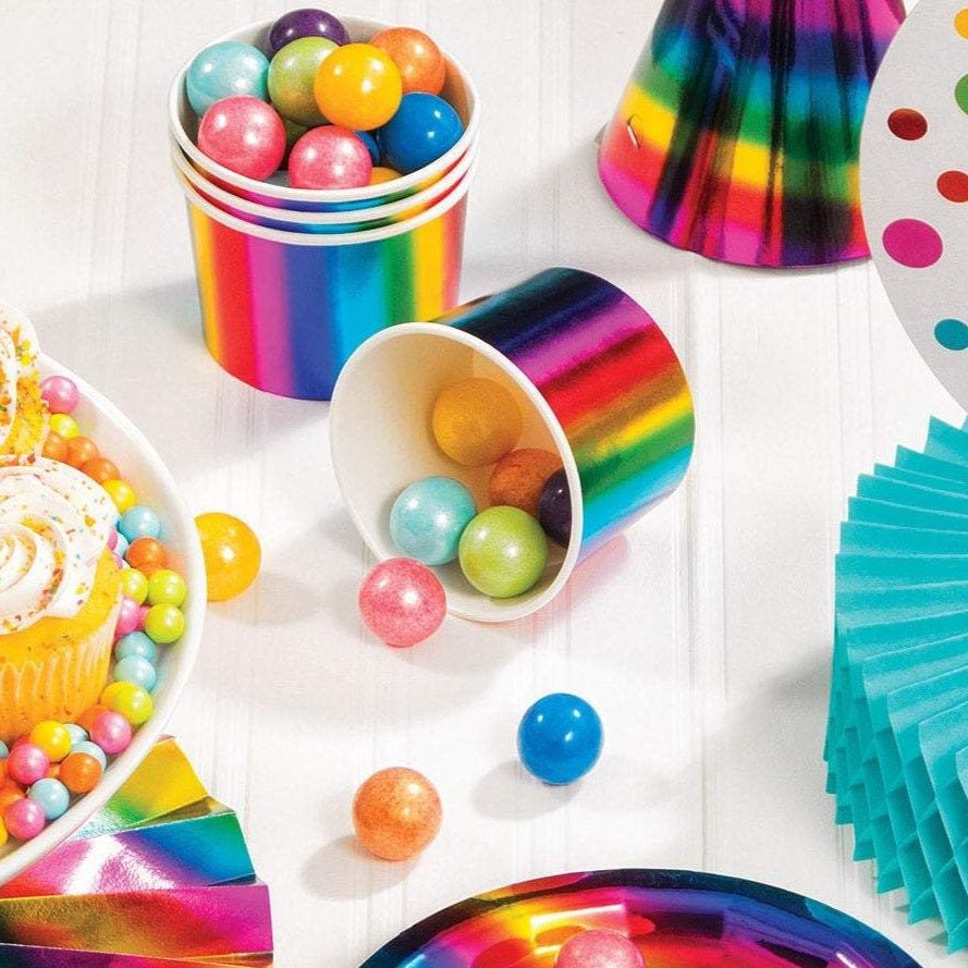 Rainbow Foil Treat Cups - Stesha Party