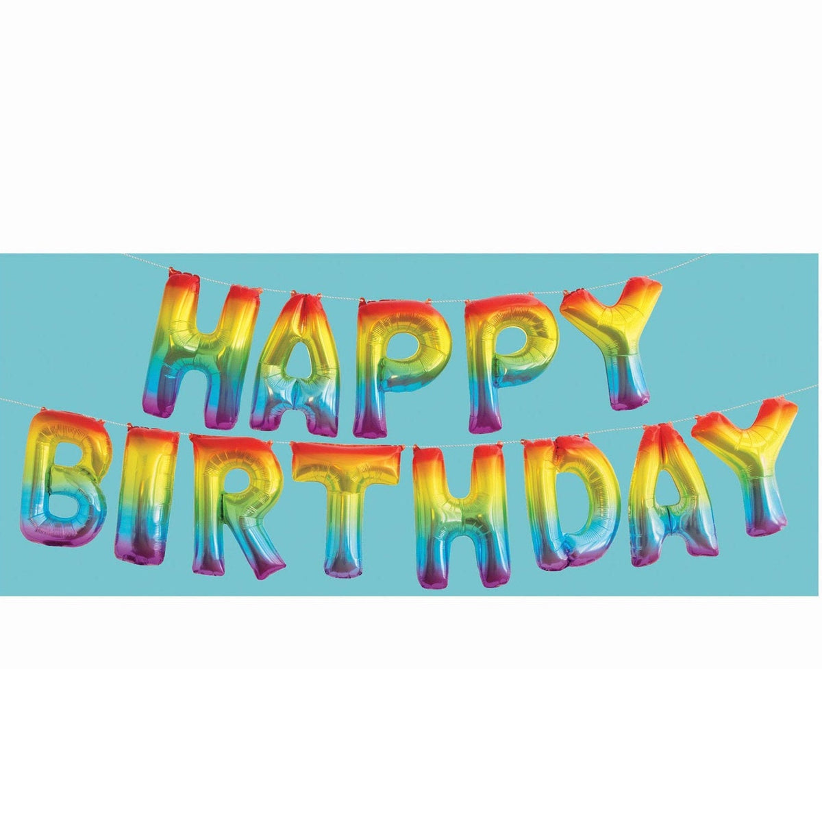 Rainbow &quot;Happy Birthday&quot; Letter Balloon Banner Kit - Stesha Party