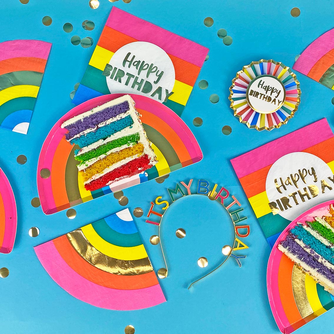 Rainbow "Happy Birthday" Napkins - Stesha Party