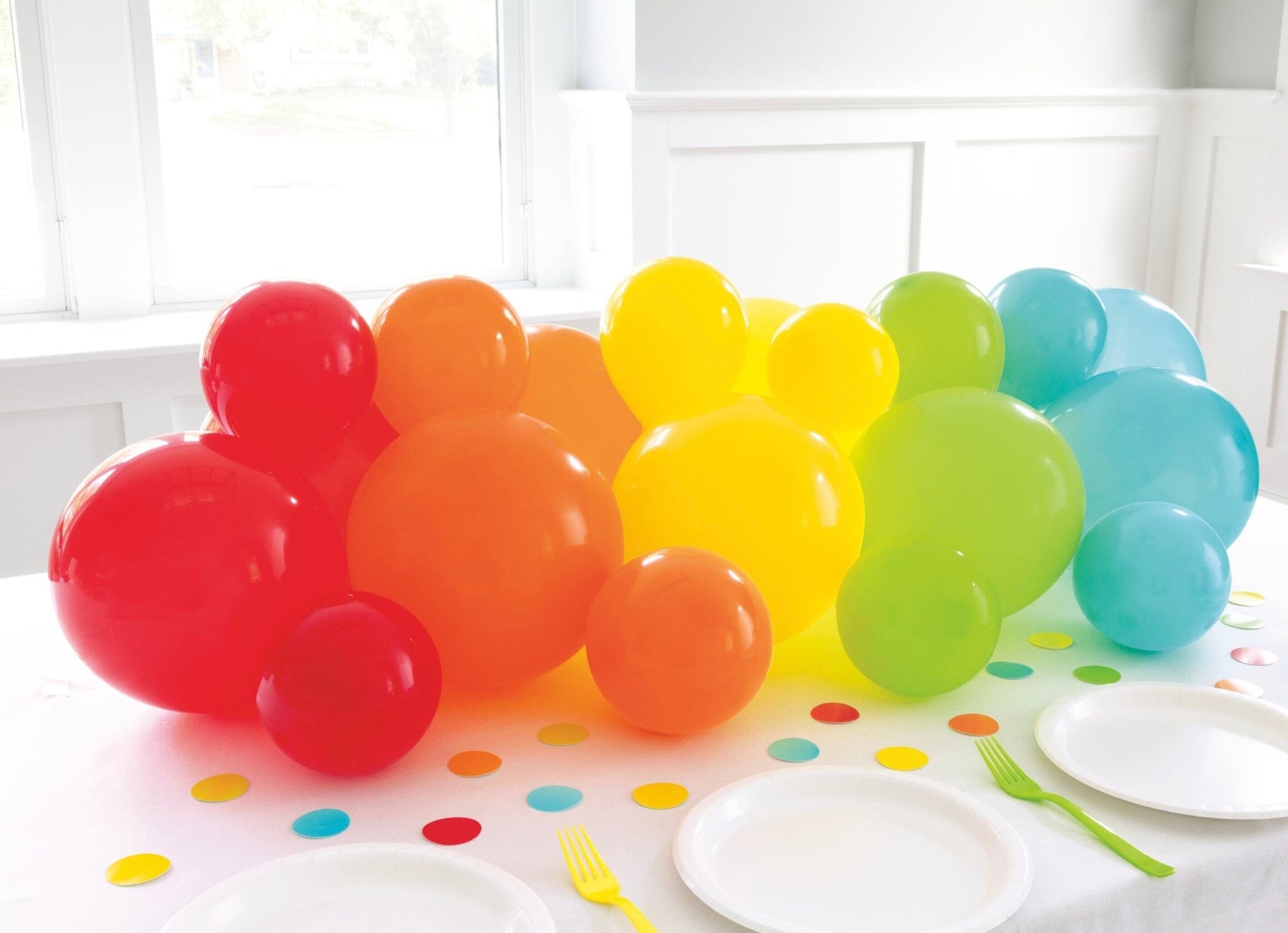 Rainbow Latex Balloon Table Centerpiece - Stesha Party