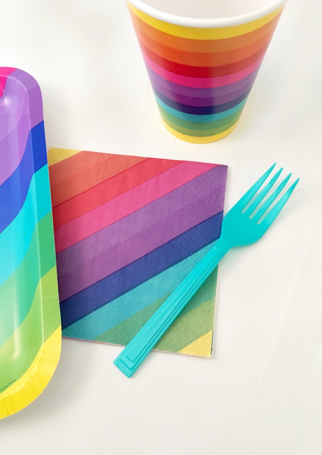 Rainbow Party Beverage Napkins - Stesha Party