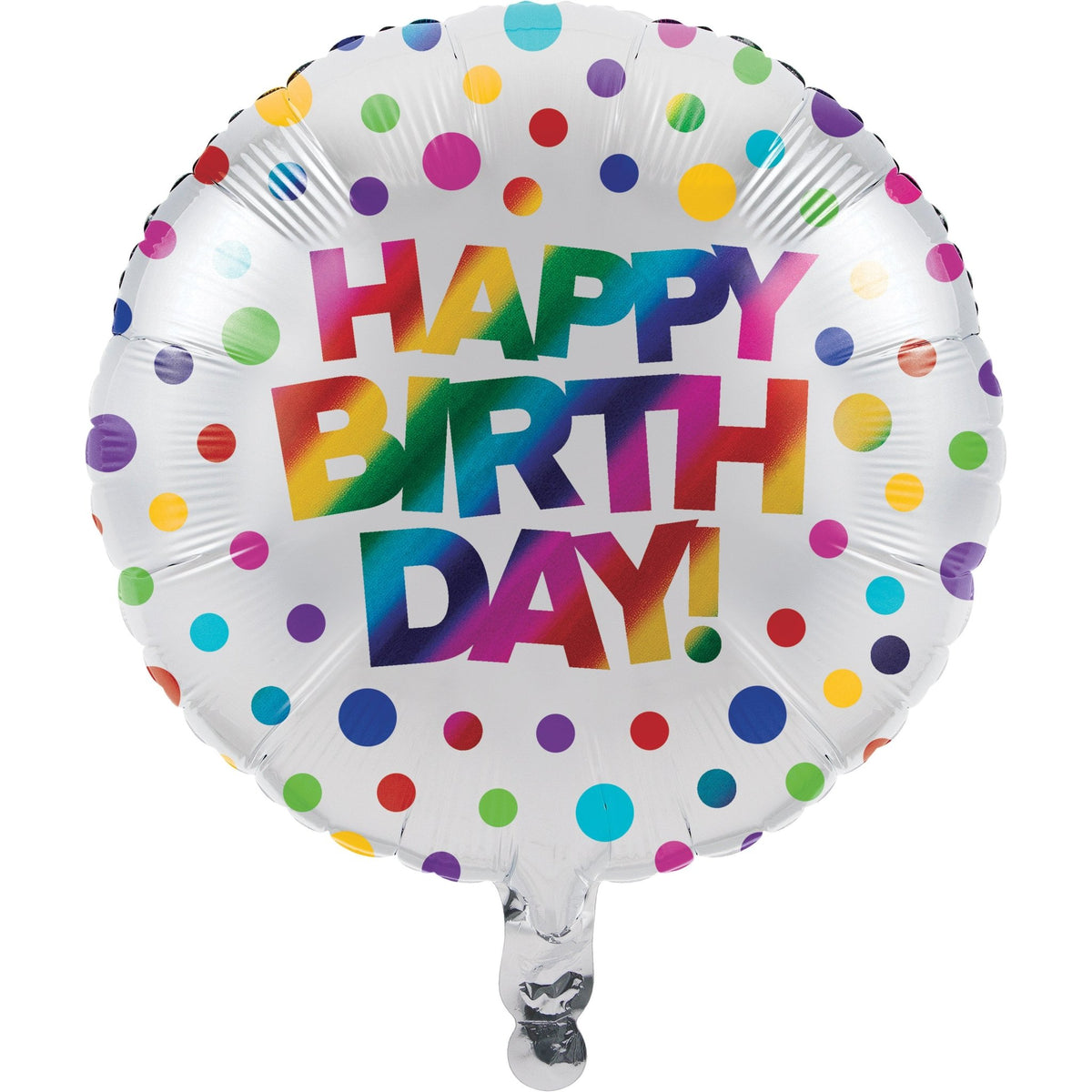 Rainbow Polka Dot &quot;Happy Birthday&quot; Balloon - Stesha Party