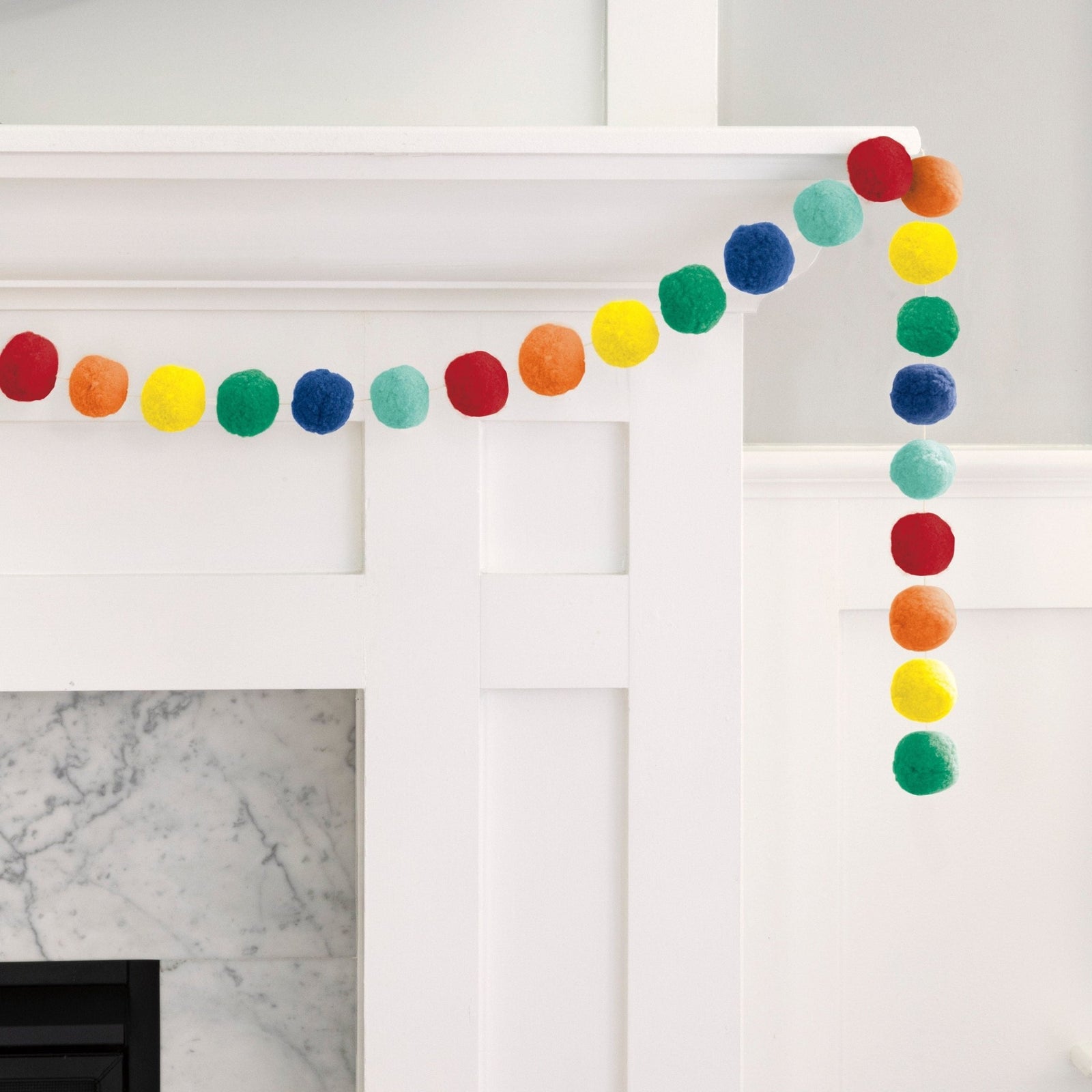 Rainbow Pom Pom Felt Ball Garland - Stesha Party