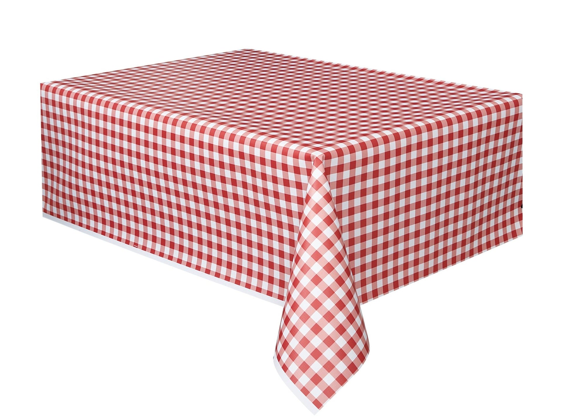 Red Gingham Plastic Tablecloth - Stesha Party