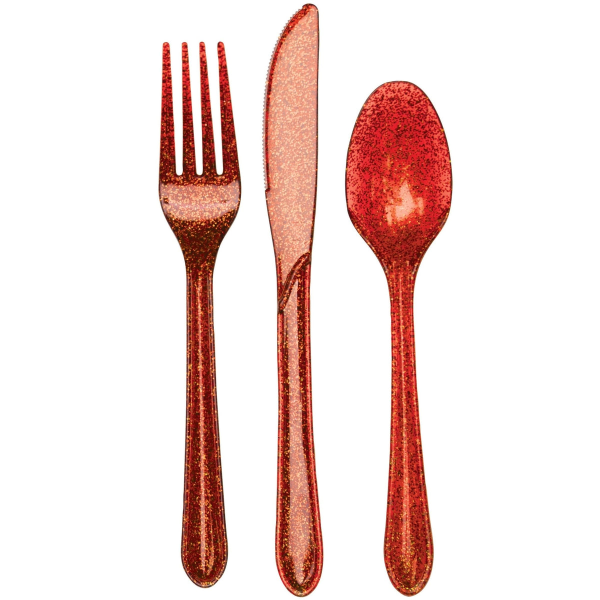 Red Glitter Cutlery - Stesha Party