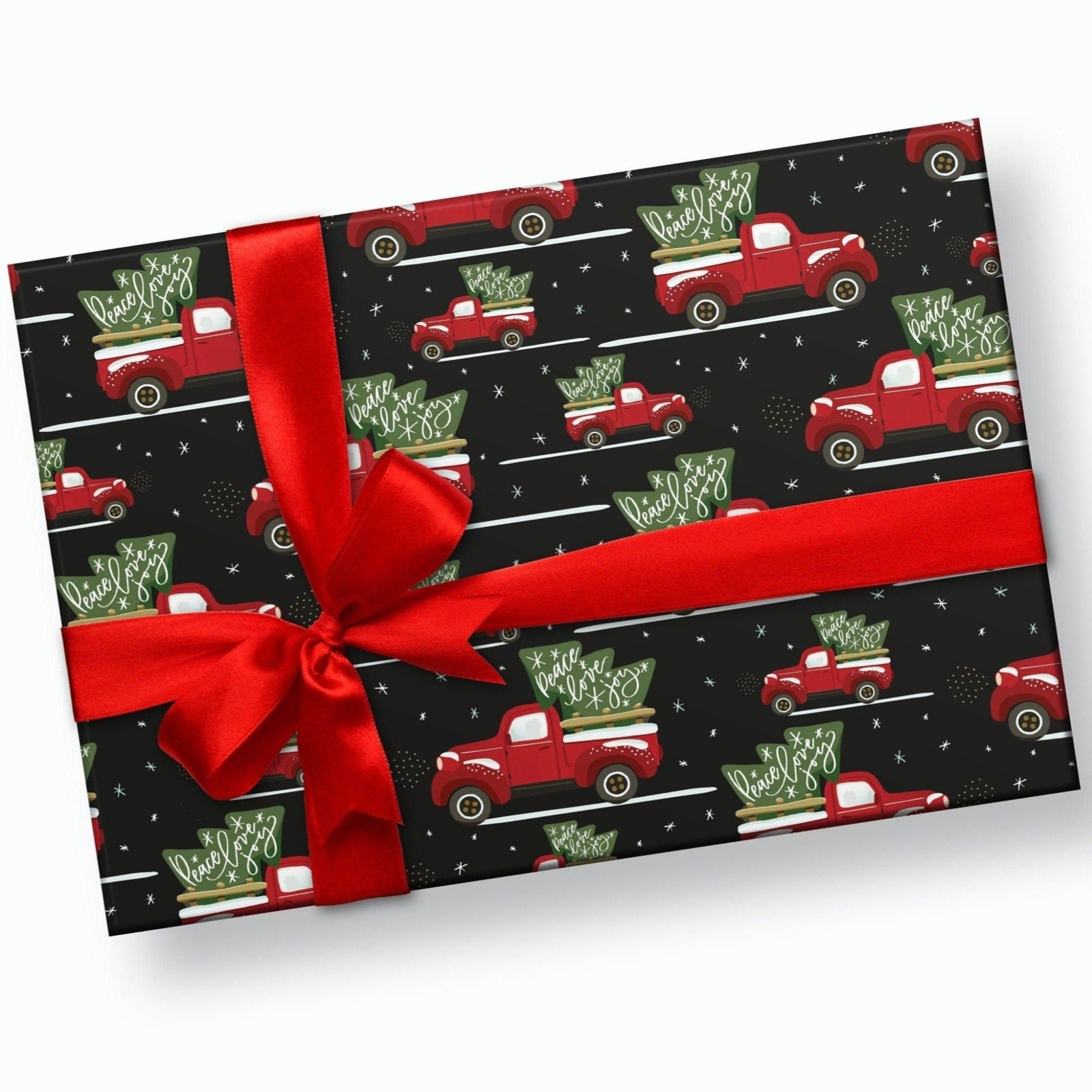 Red Truck Christmas Wrapping Paper - Stesha Party